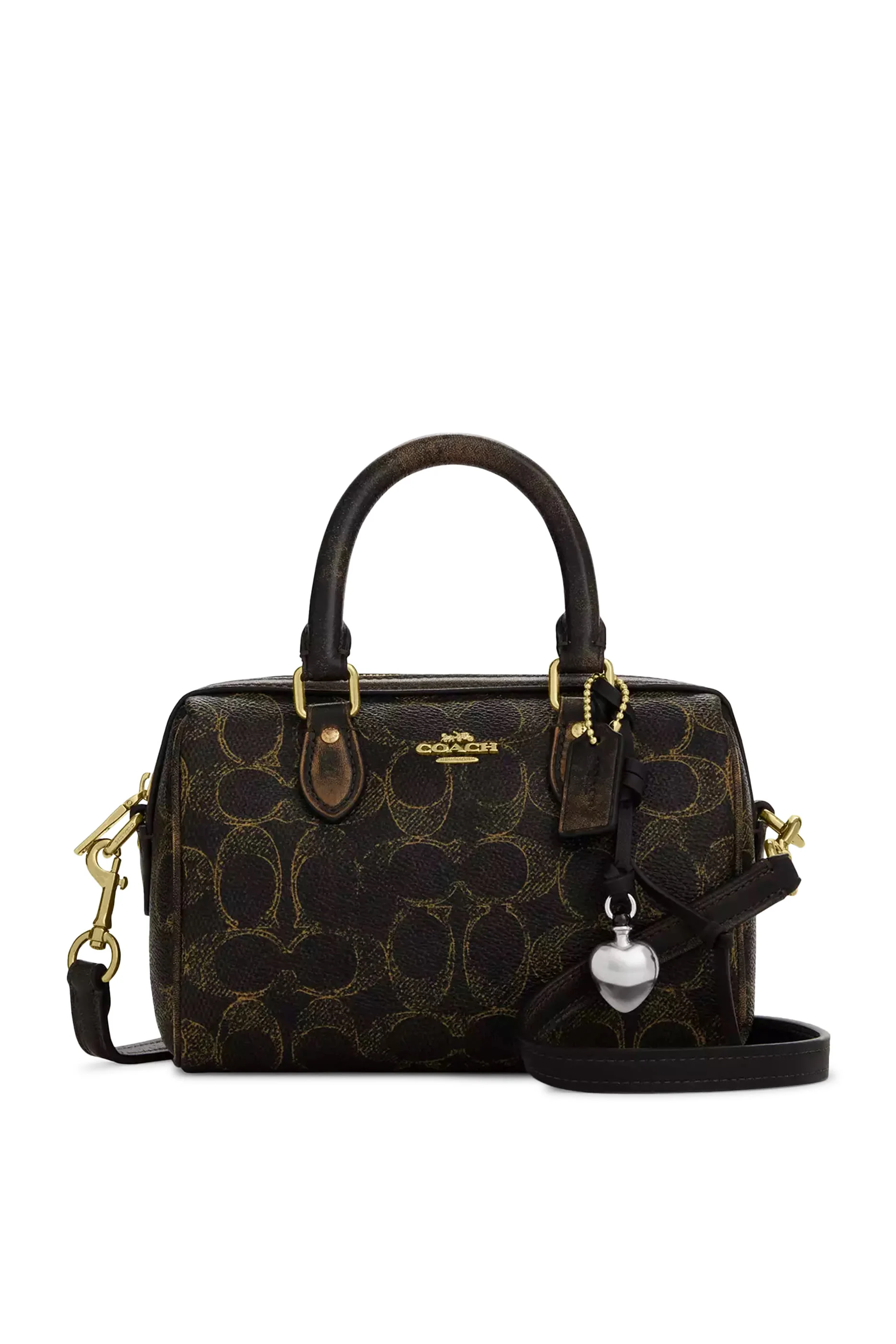 Mini Rowan Crossbody Bag in Loved Signature Canvas with Charms 