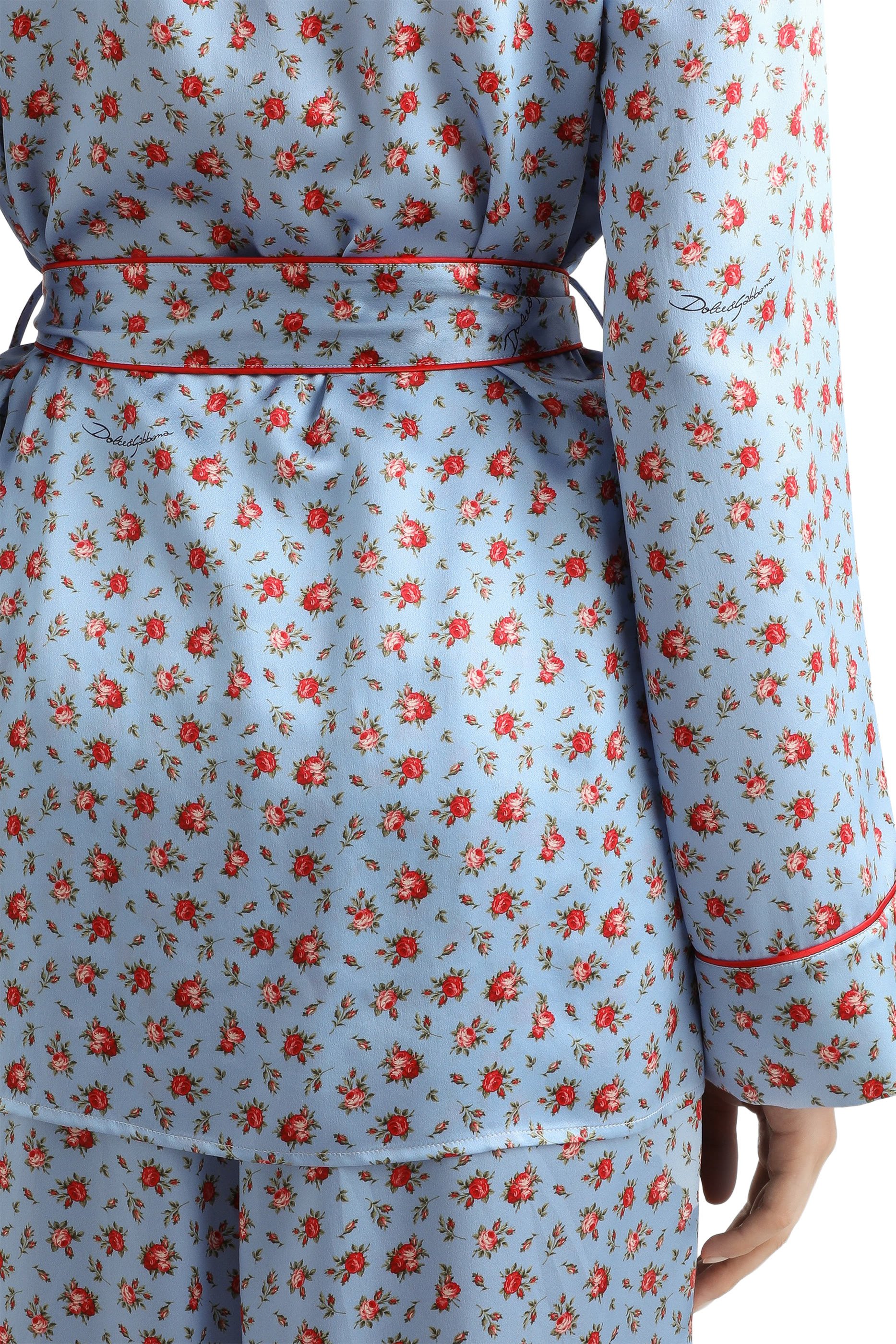 Small Rose-Print Silk Vanity Shirt