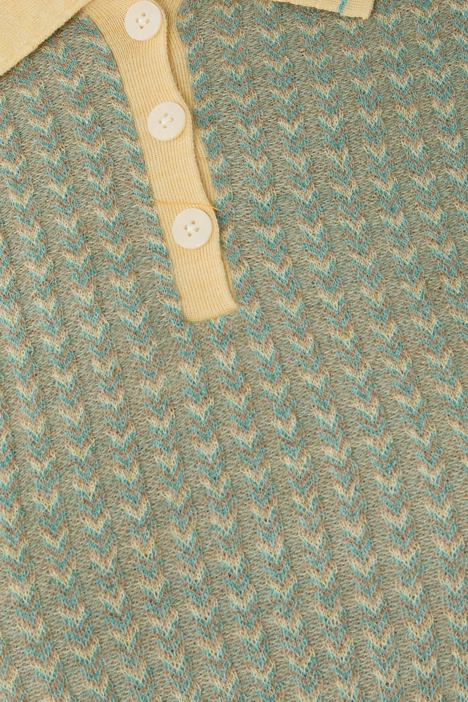 Chevron Shrunken Polo Top 