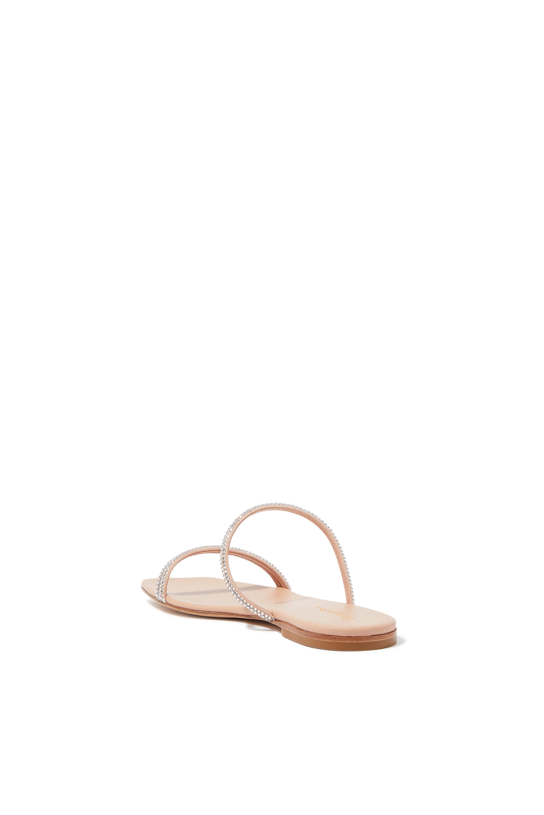 Cannes Double Strap Leather Slides