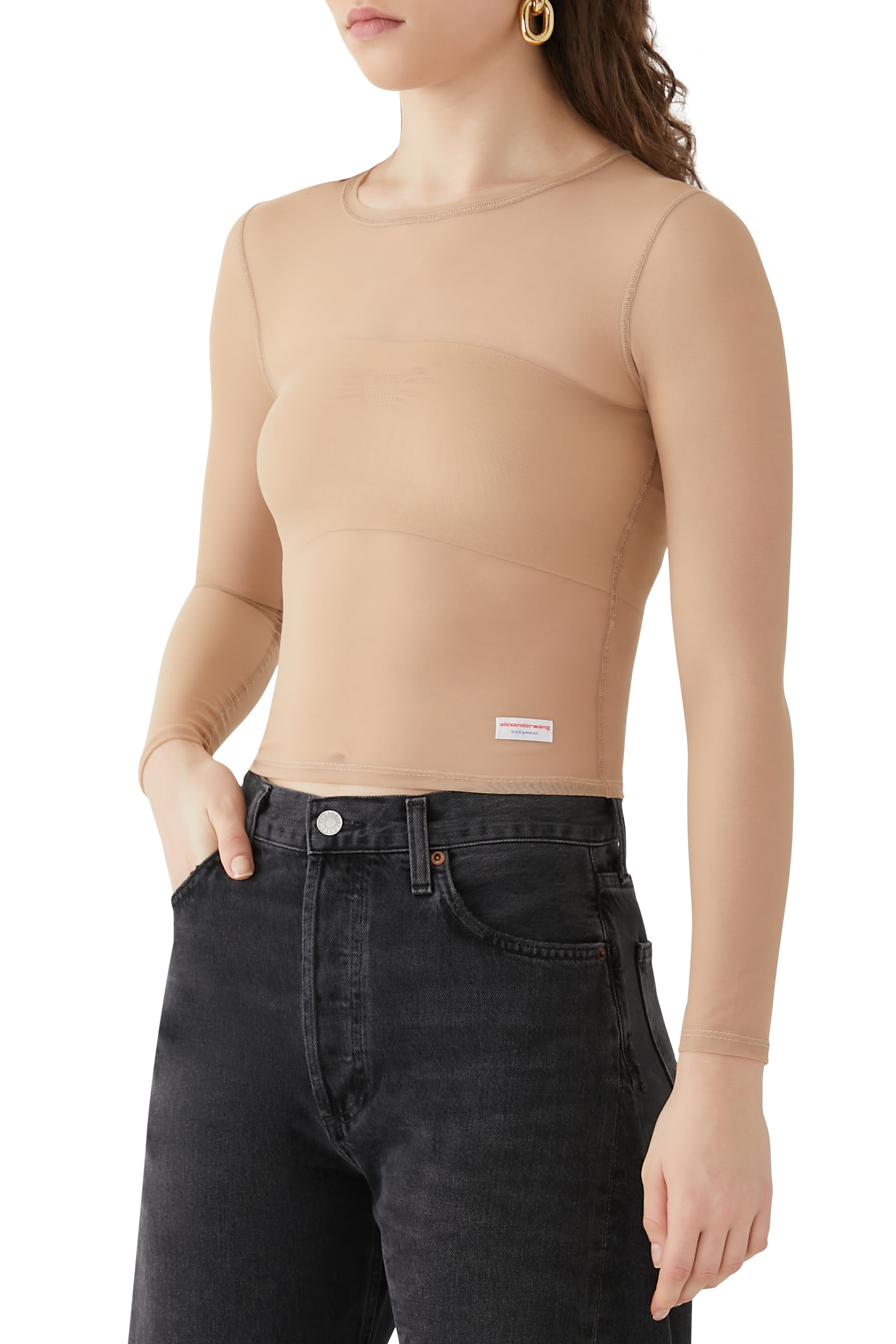 Mesh Long Sleeves Top