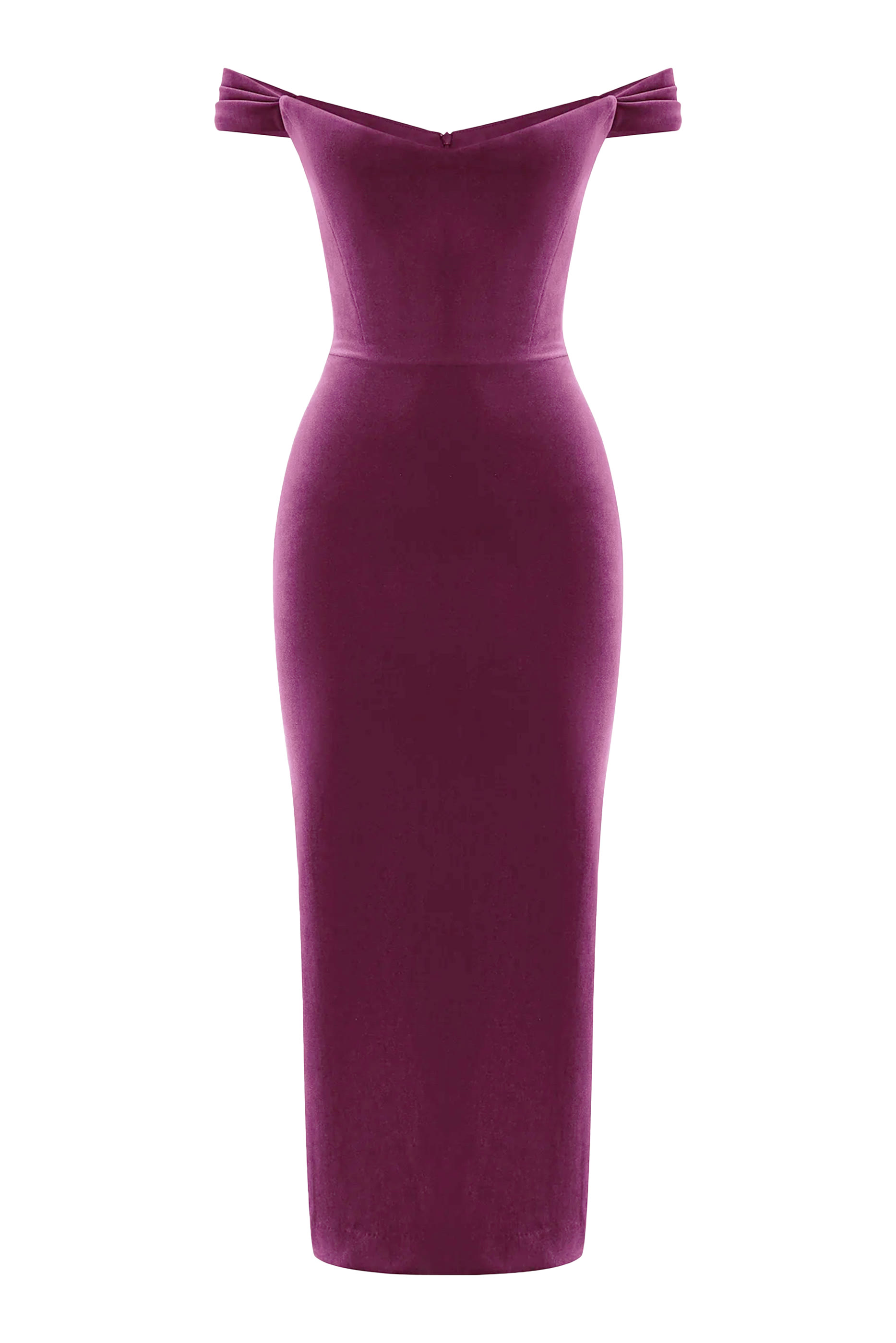 Off Shoulder V Neck Corset Dress in Velvet