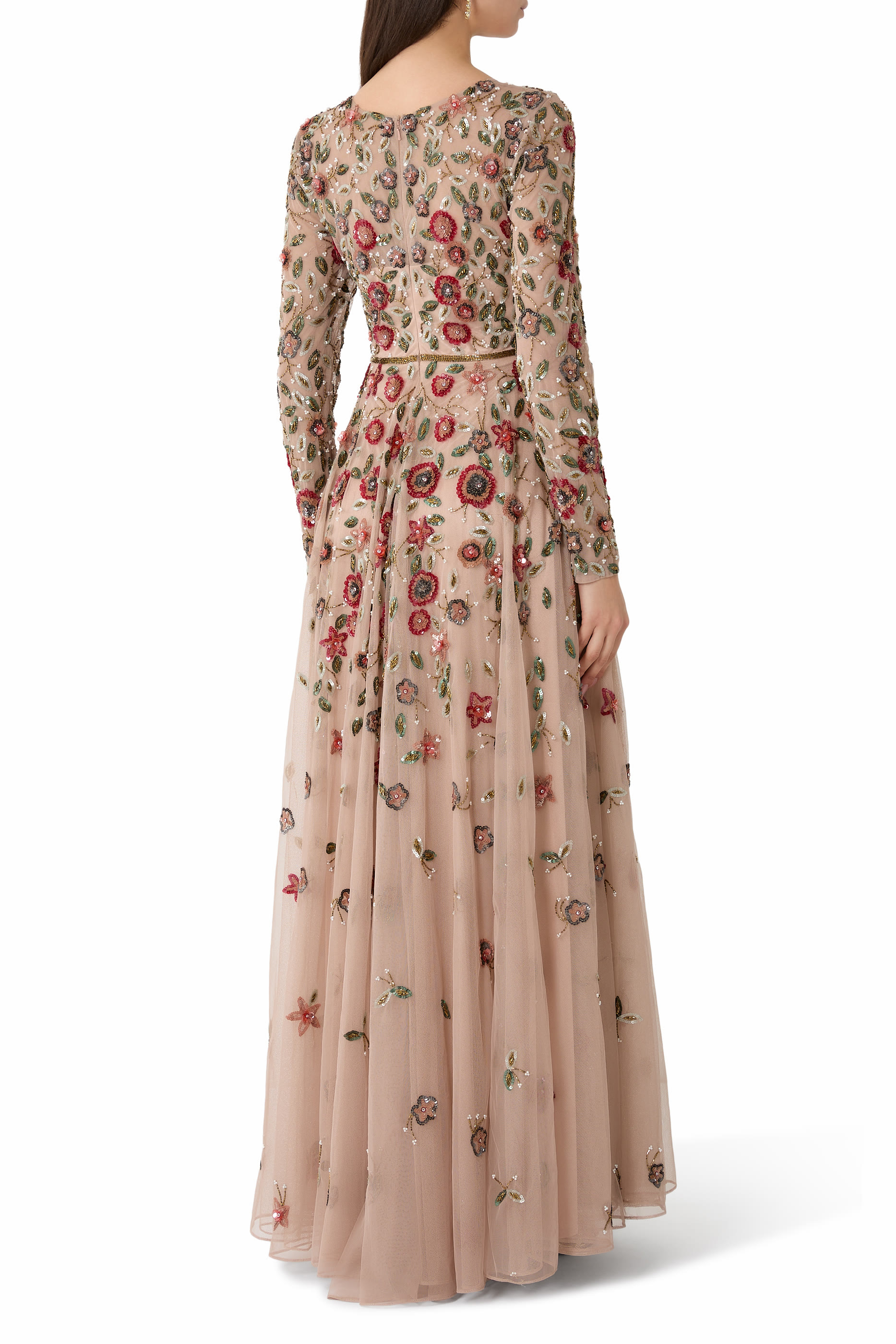 Antique Floral Embellished Gown