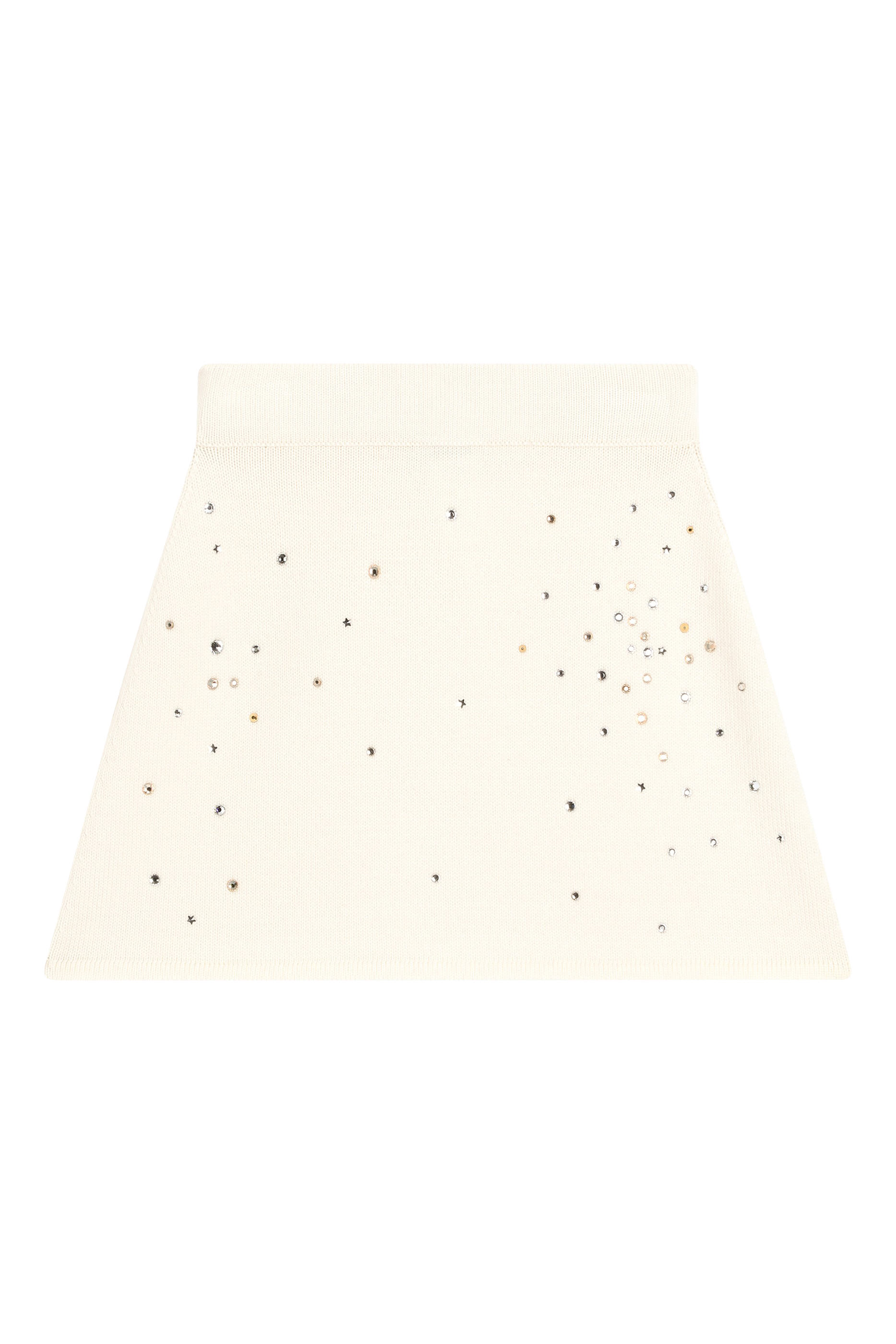 Kids Rhinestone Embellished Knit Skirt