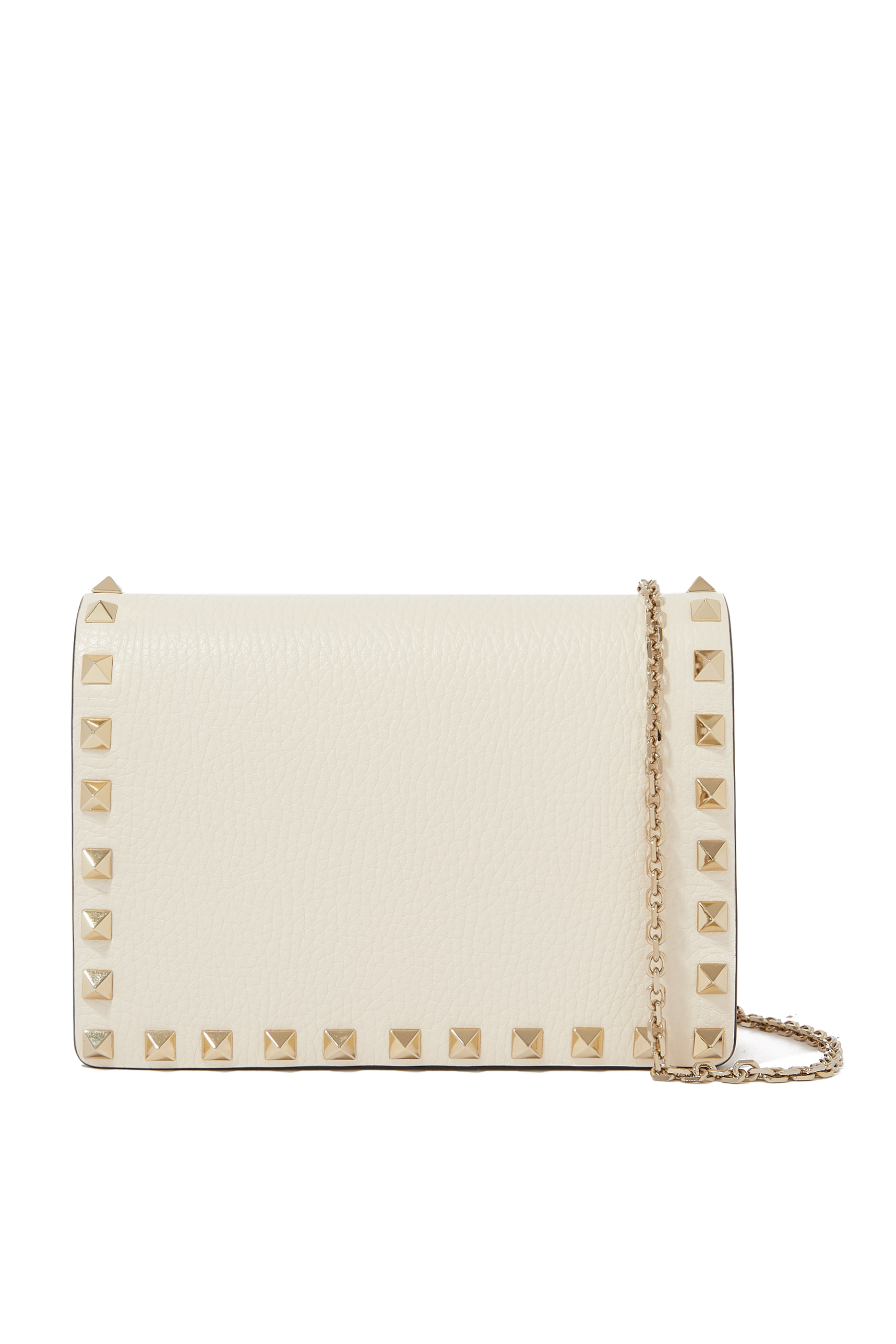  Rockstud Calfskin Chain Pouch