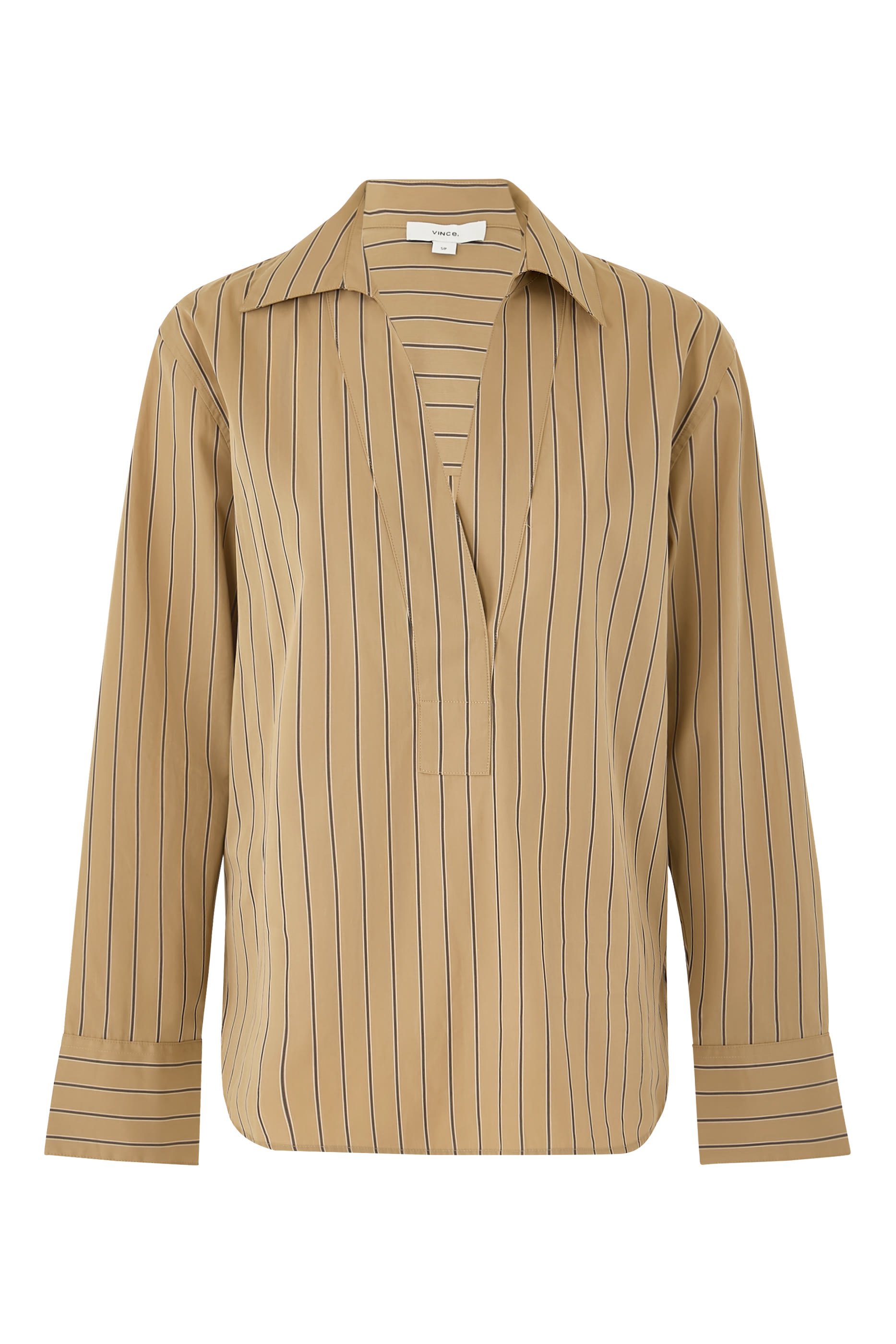 Striped Cotton Relaxed Popover Shirt