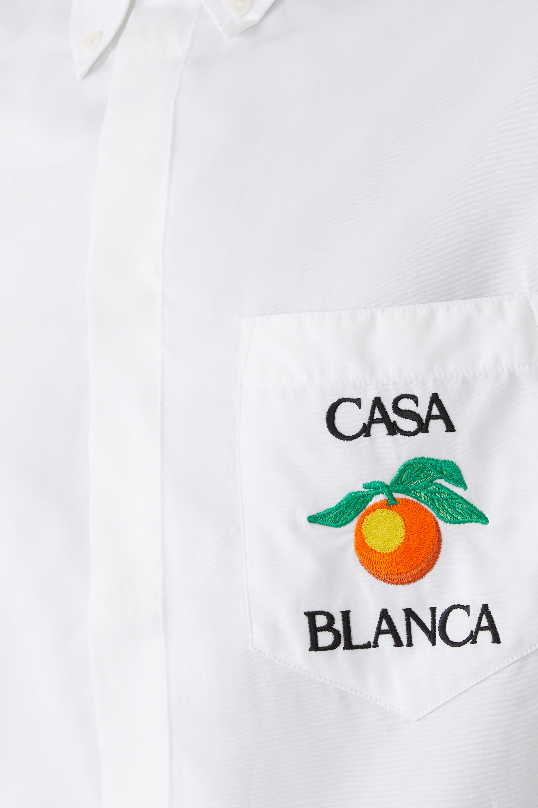   Embroidered Orange Oxford Shirt