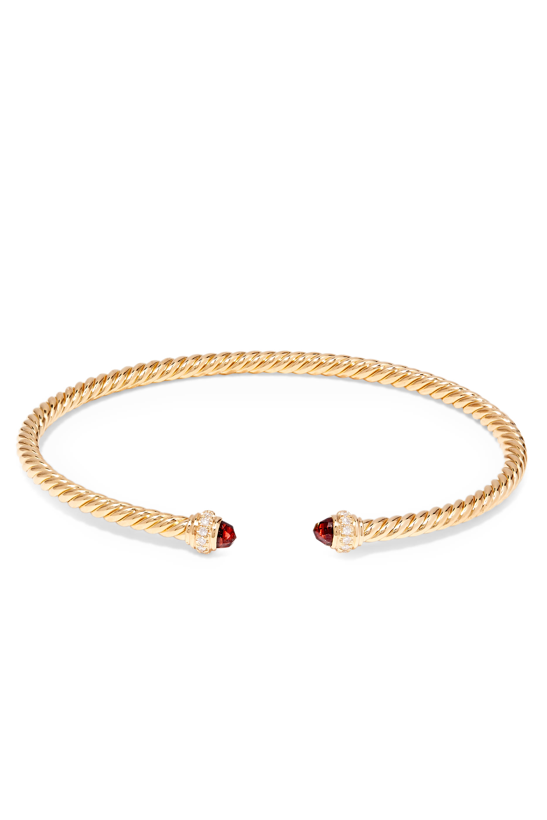 Cablespira Embellished Bracelet, 18K Yellow Gold & Garnet