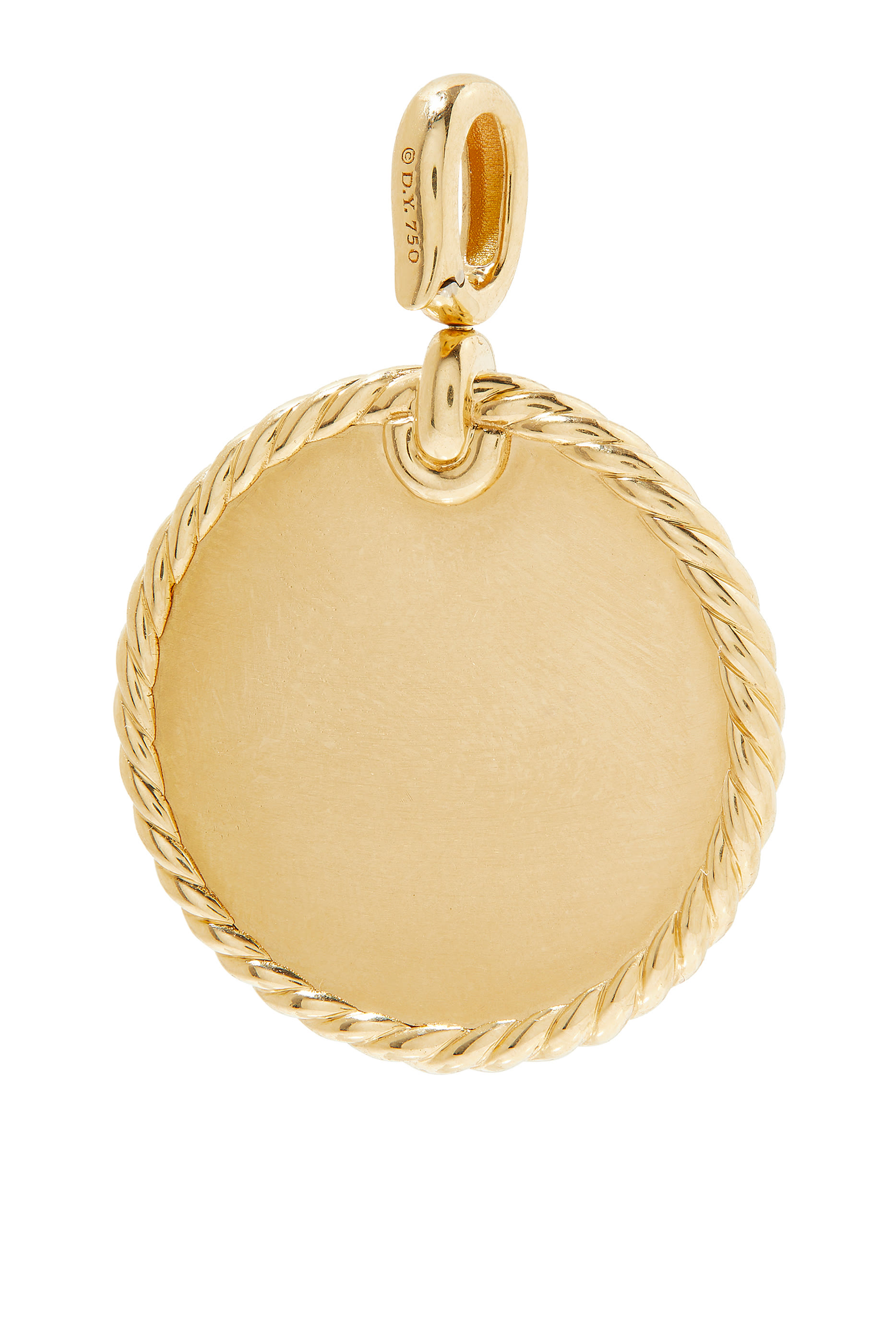 DY Elements® Disc Pendant in 18K Yellow Gold with Pavé Diamonds
