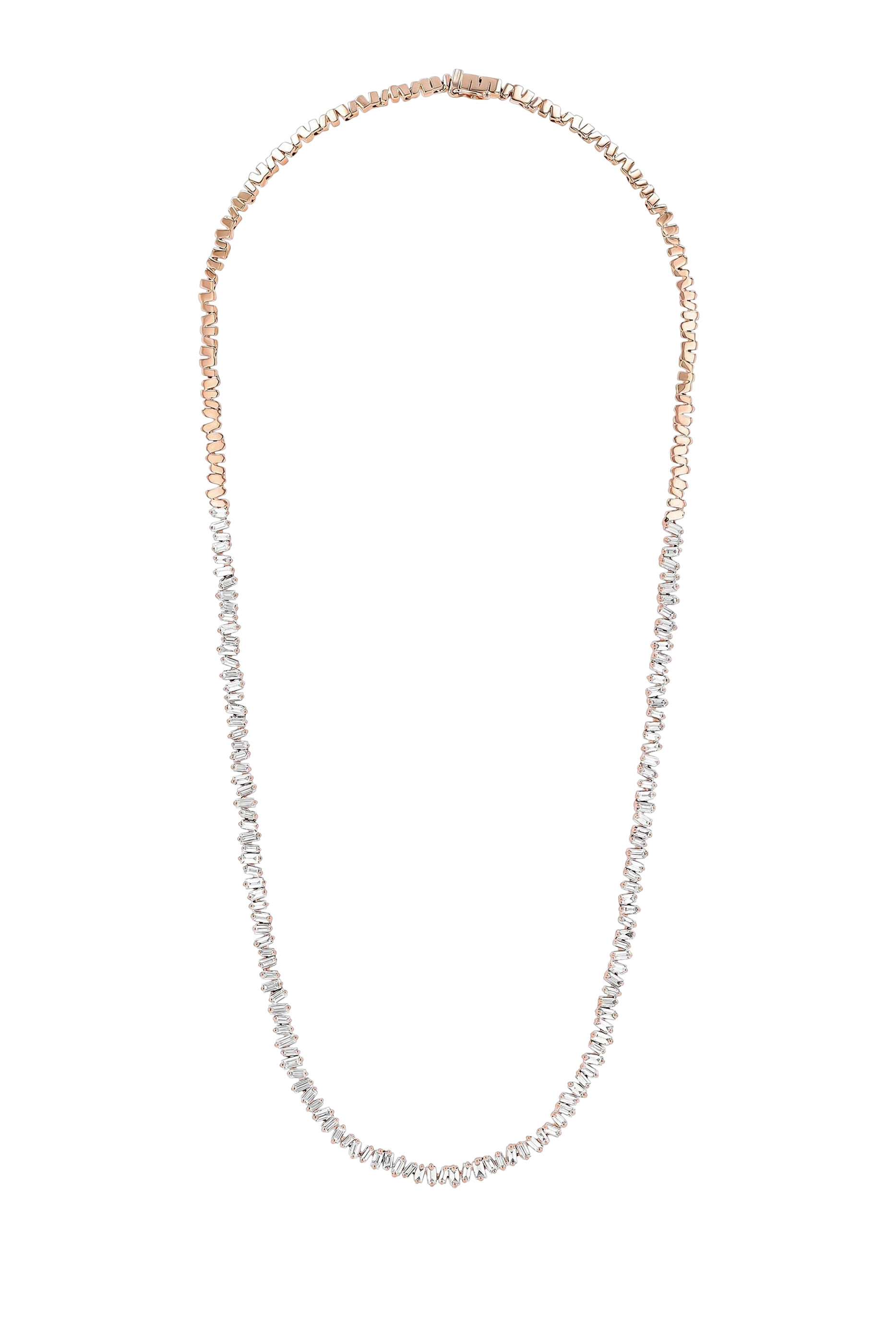 Classic Diamond Mini Tennis Necklace, 18k Rose Gold & Diamonds