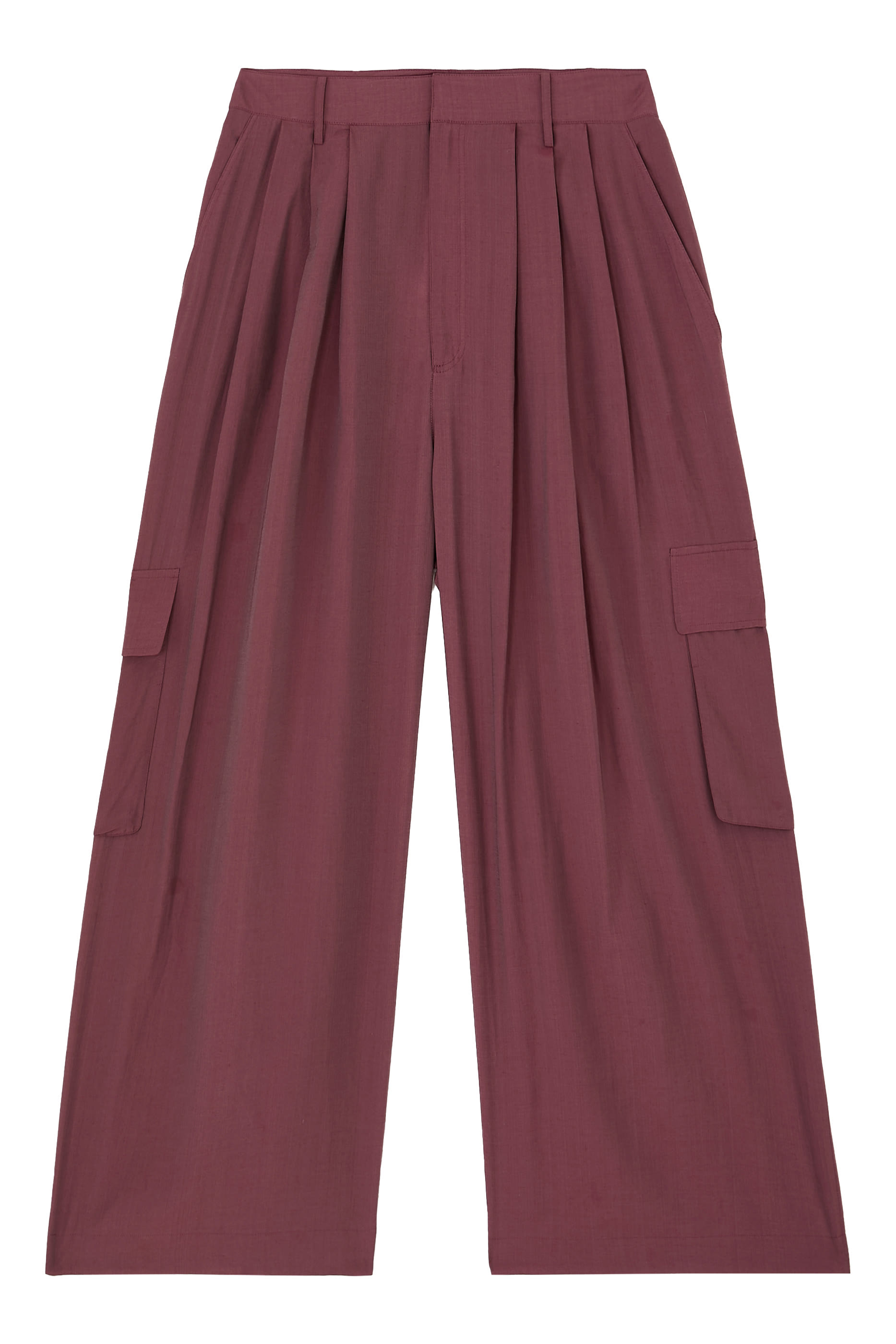 Silk Voile Cargo Triple Pleat Pants