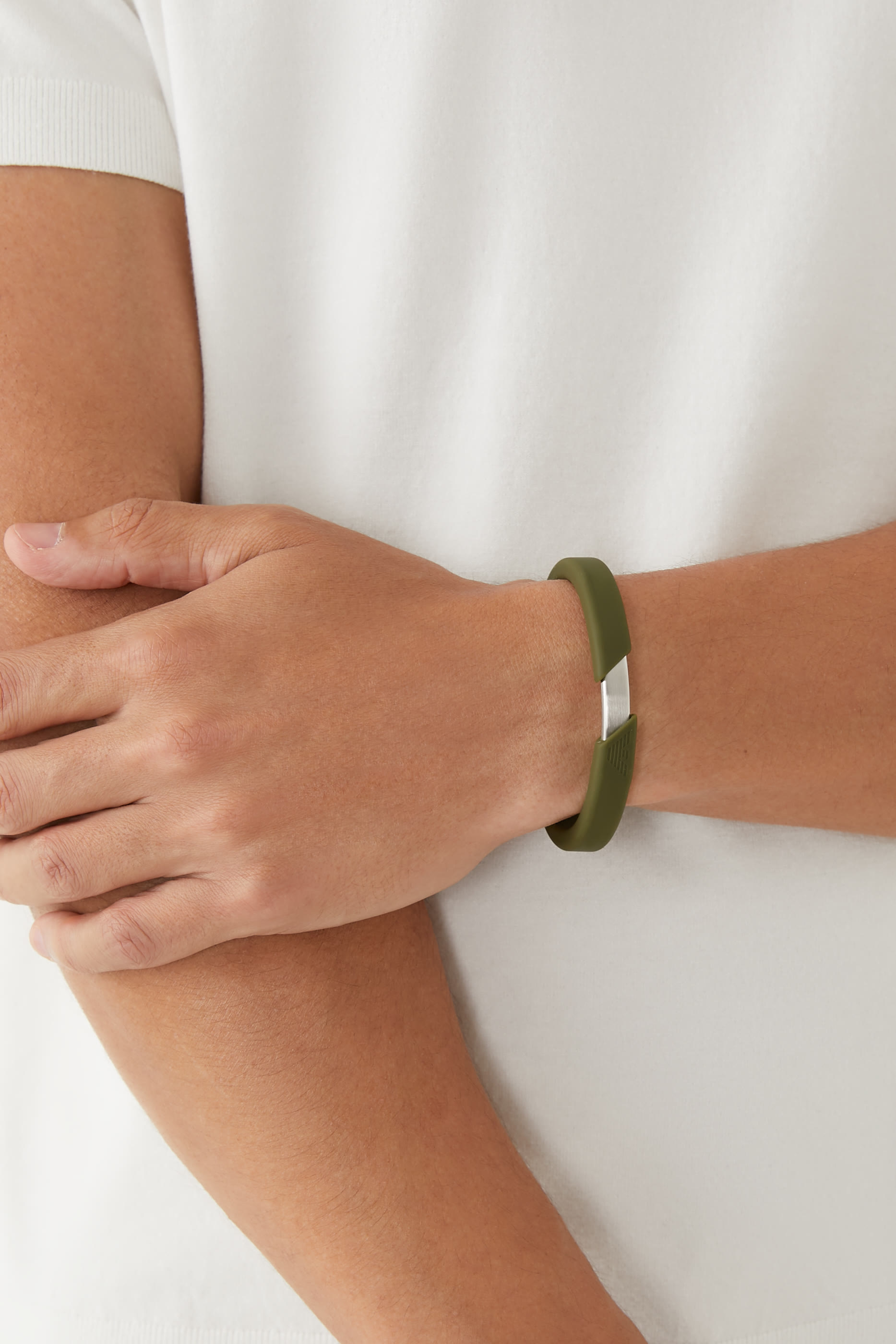 Eagle Logo Bracelet, Silicone & Sterling Silver