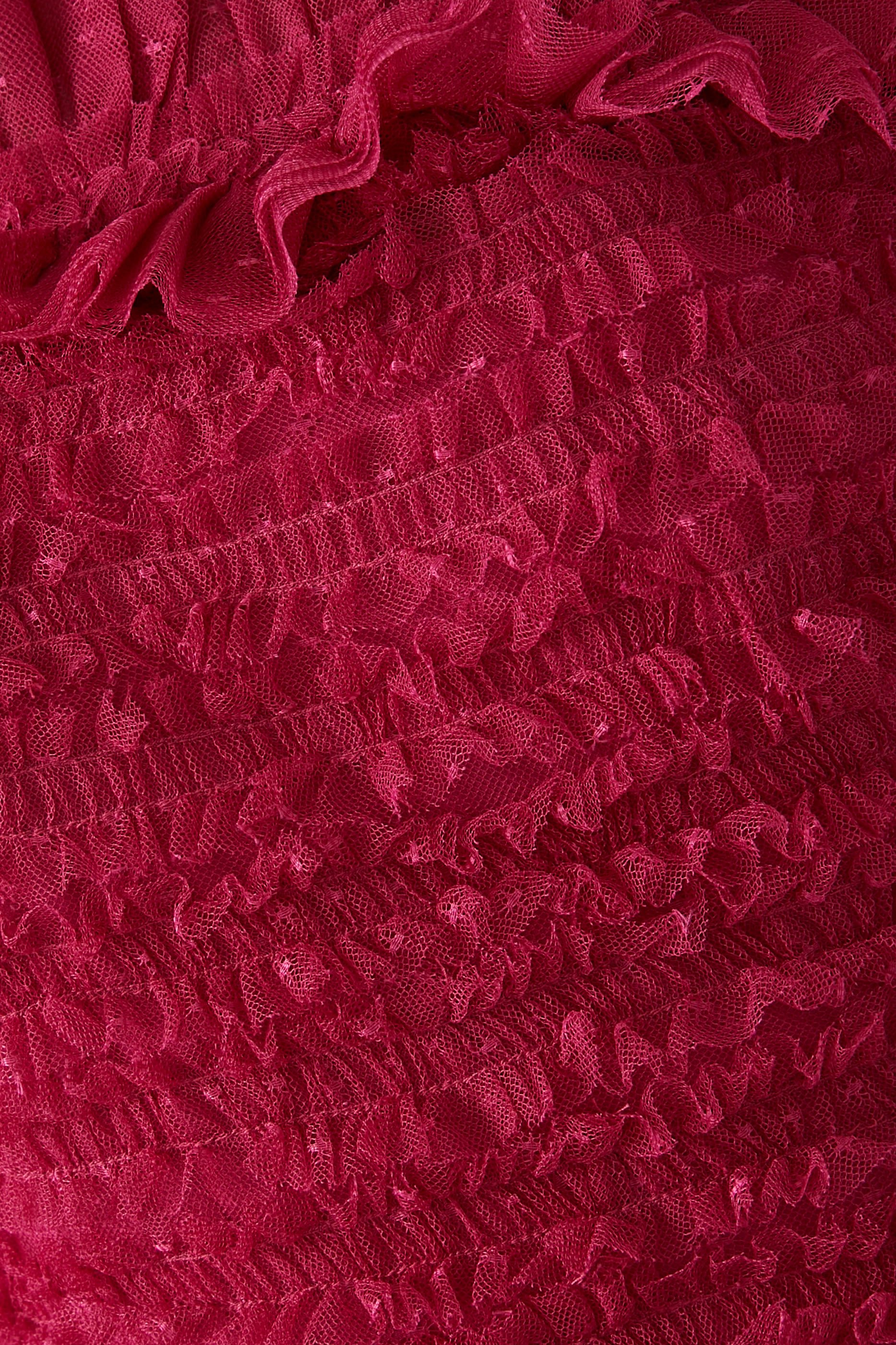 Lisette Ruffle Off-Shoulder Micro Mini Dress