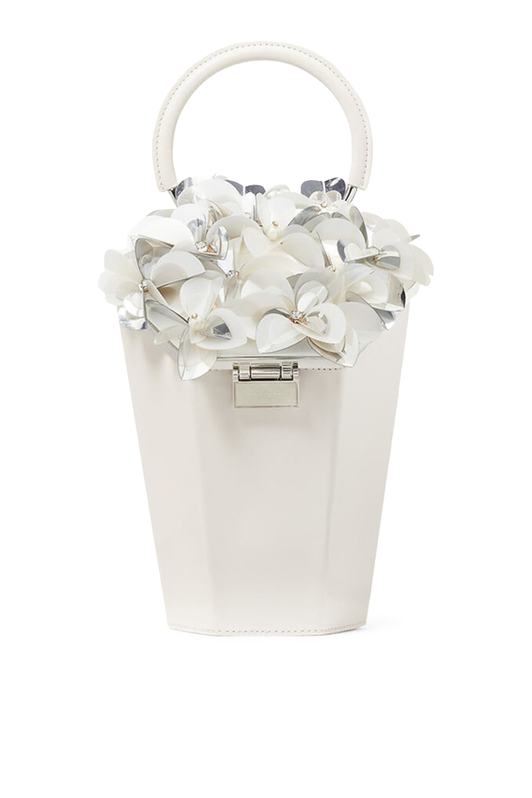 In Bloom Bouquet Embellished 3D Vase Top-Handle Bag