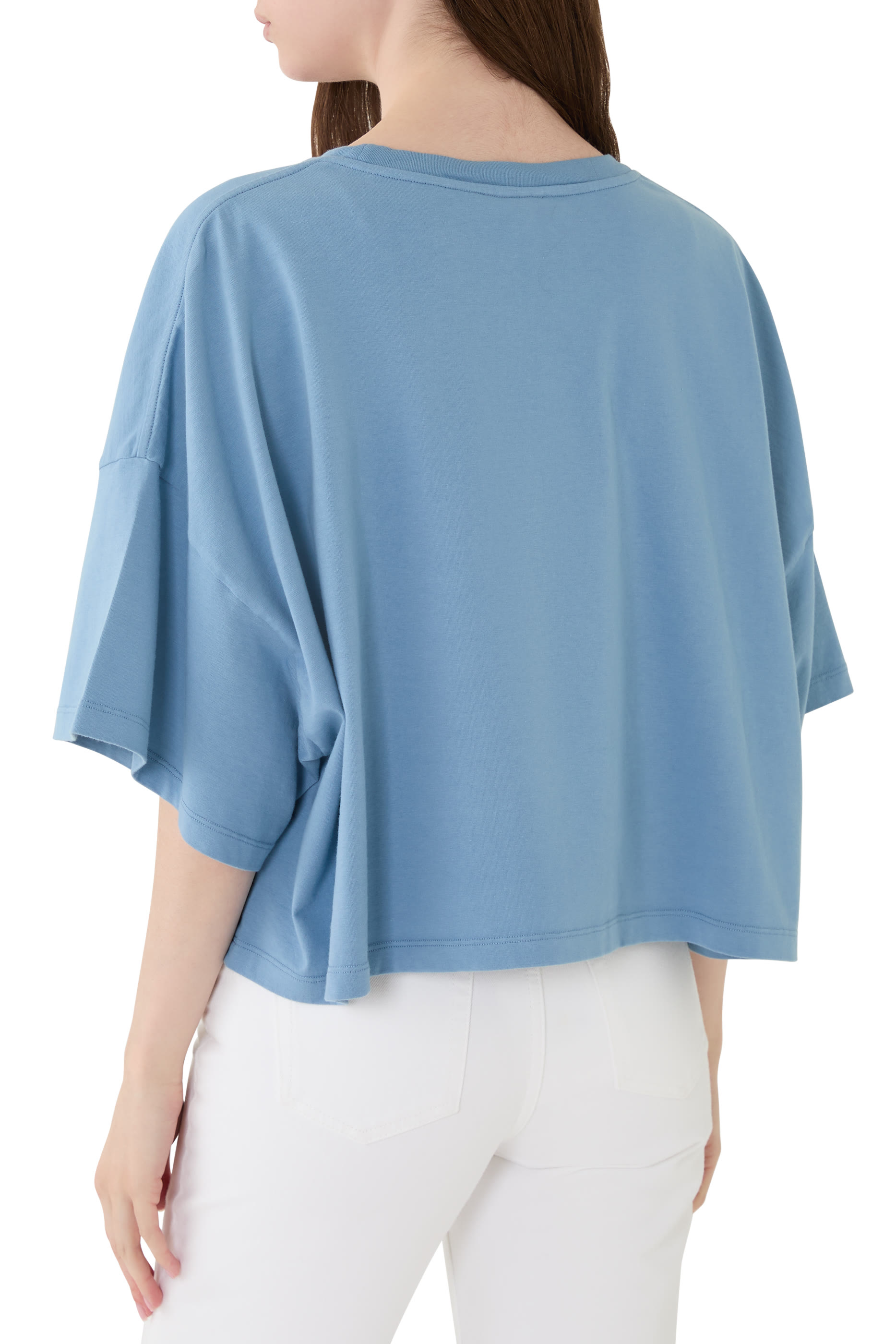 Crop Boxy Logo T-Shirt in Cotton Jersey