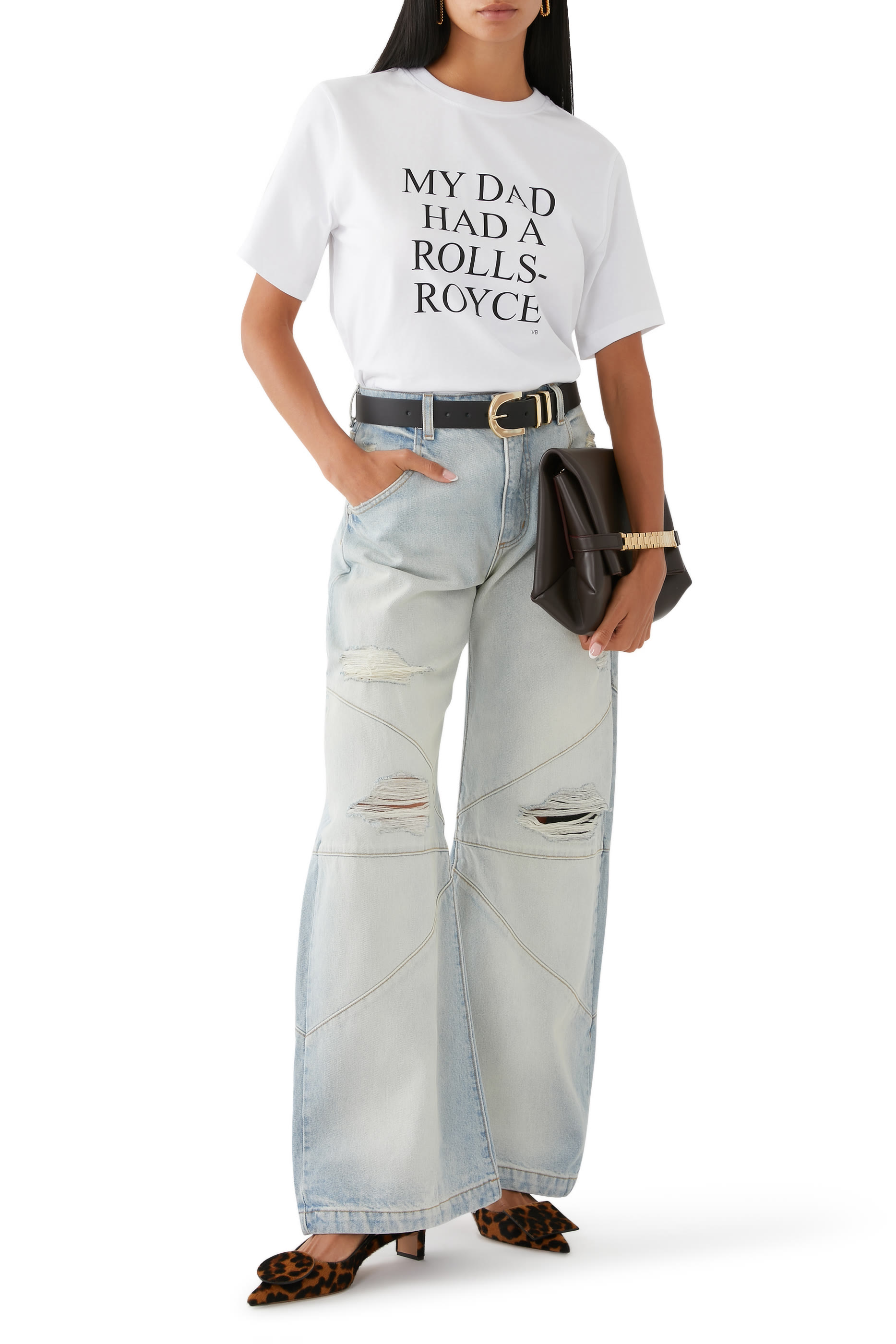 "My Dad Had A Rolls-Royce" Slogan T-Shirt