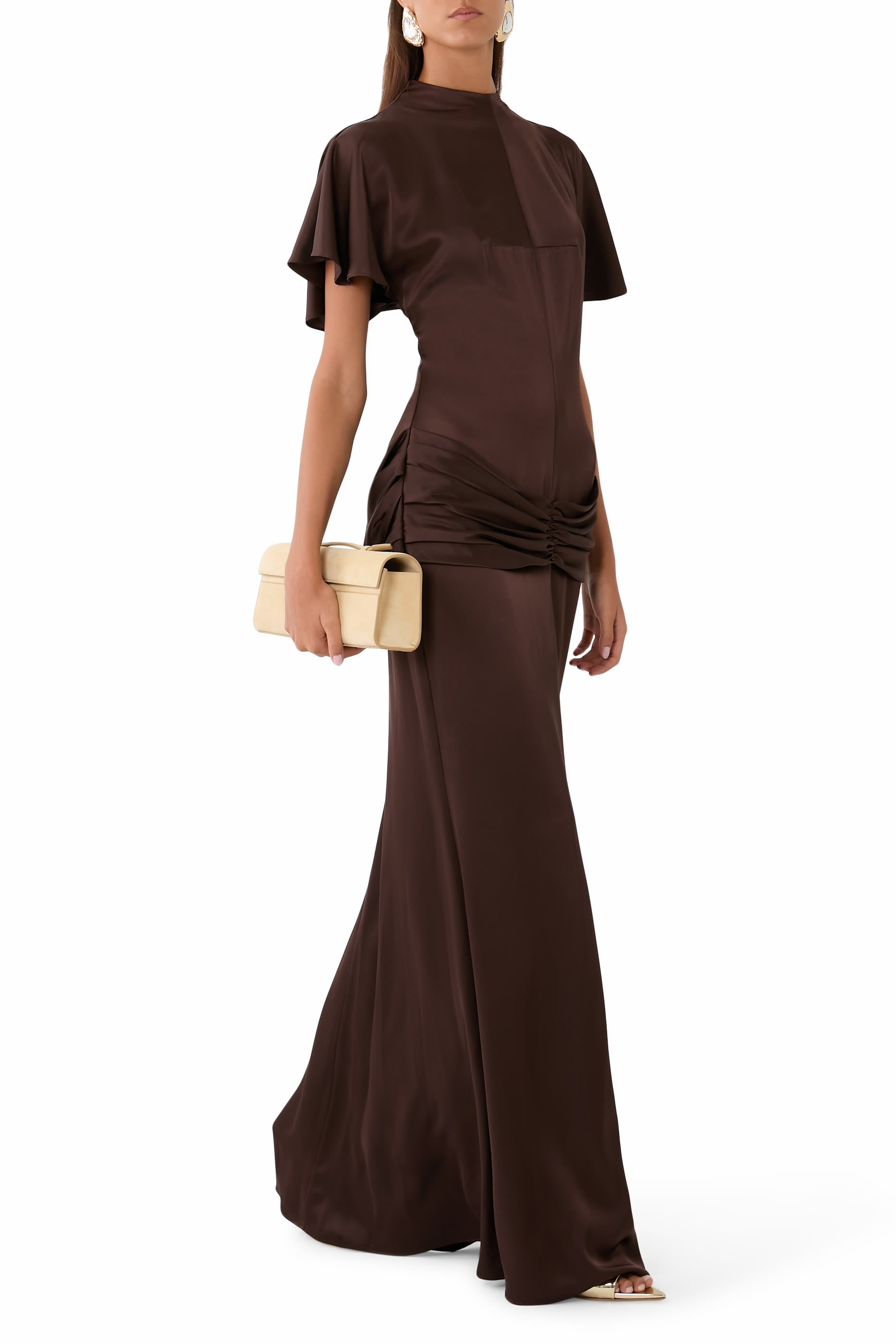 Myra Maxi Dress in Double Satin