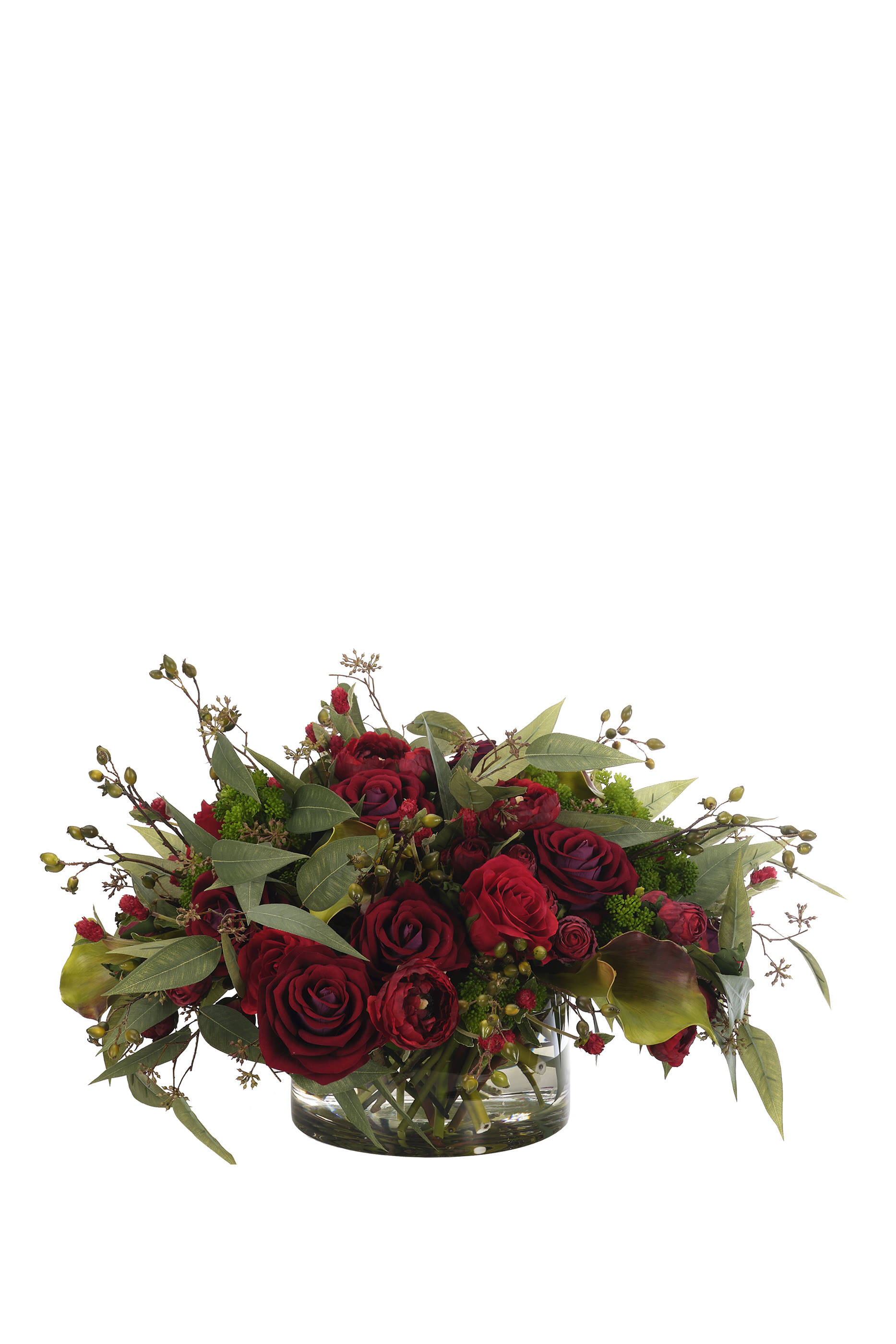 Rose & Lily in Glass Bowl