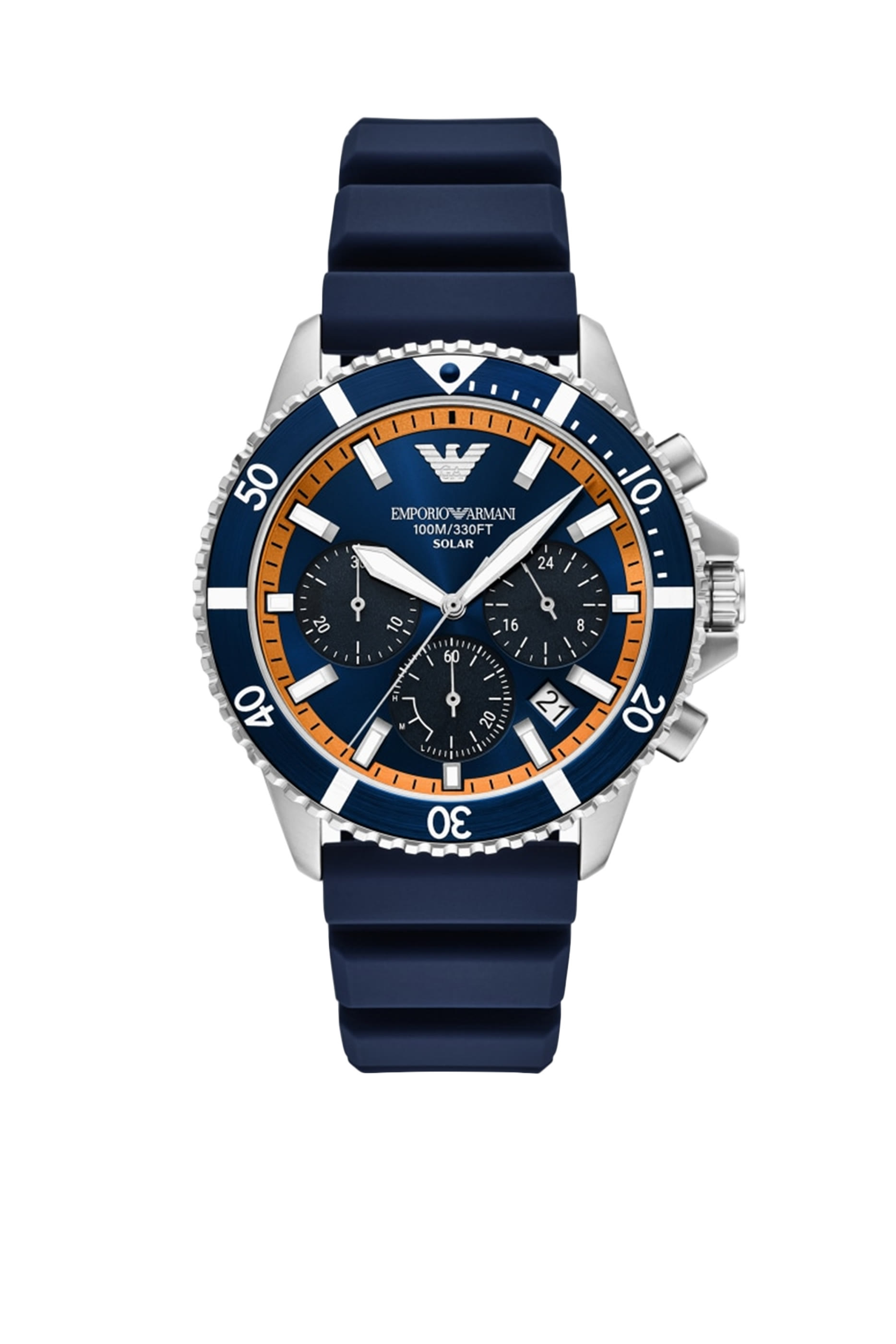  World Explorer Solar-Powered Chronograph Silicone Watch