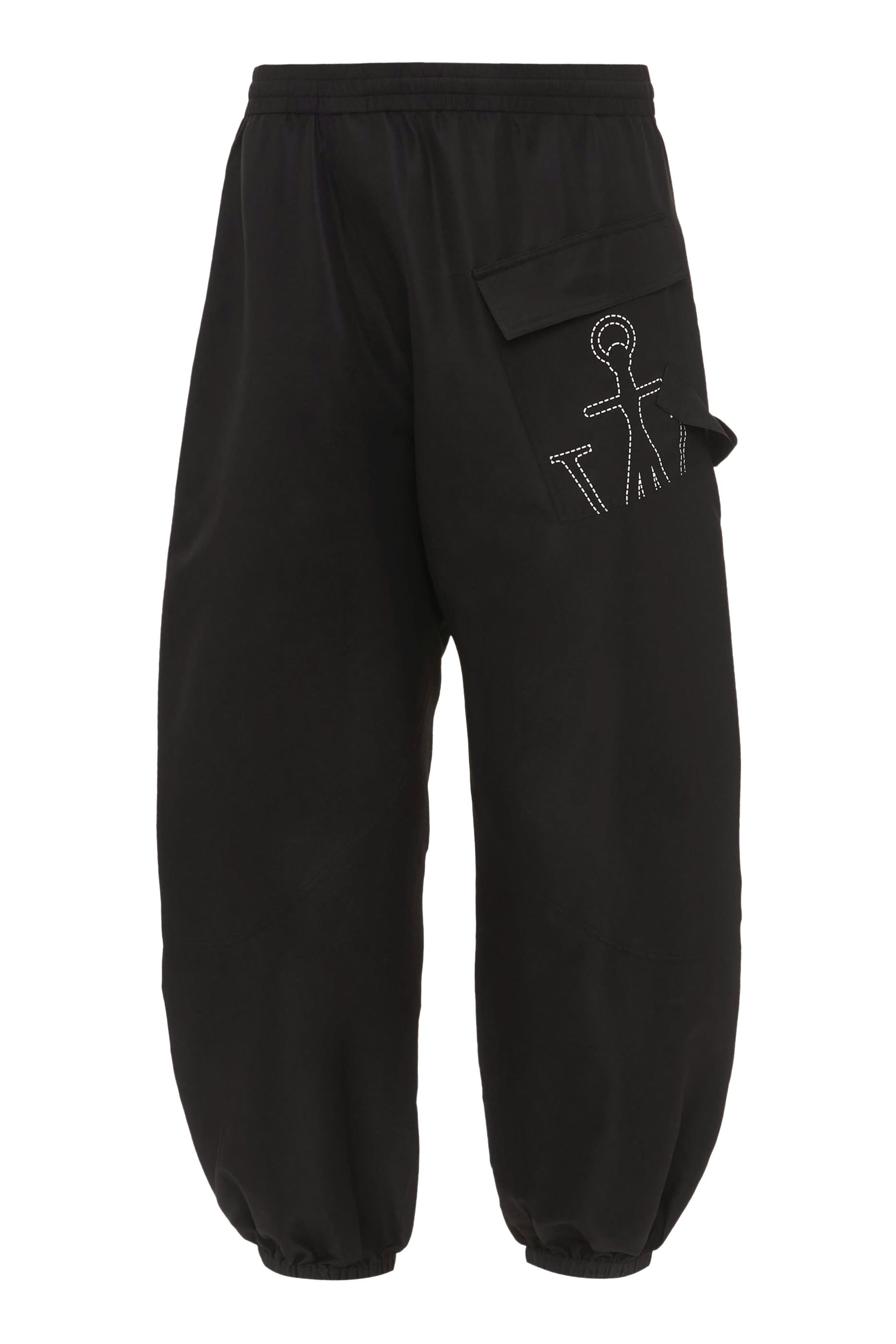 Twisted Joggers with Anchor Logo Embroidery