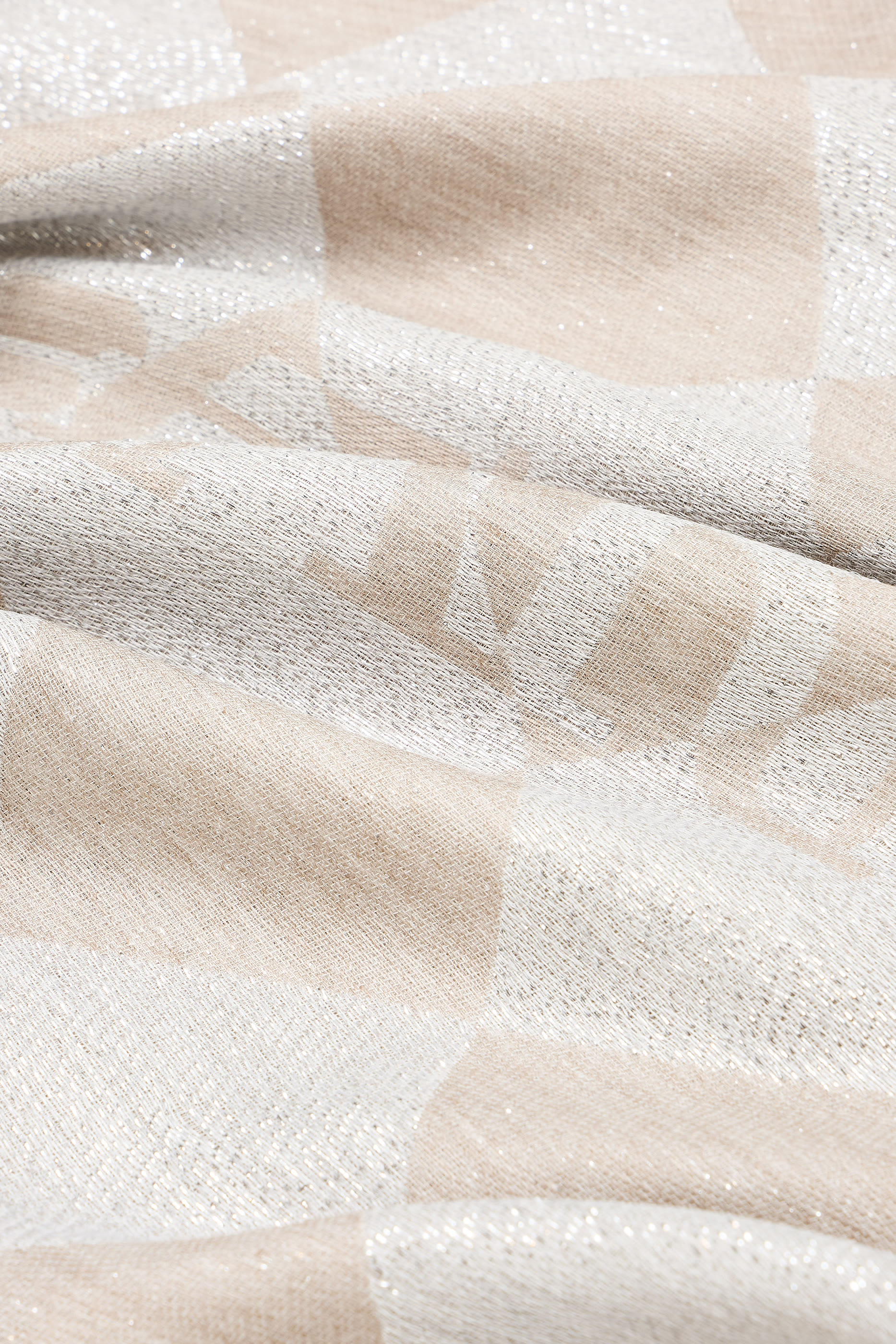 Check Motif Jacquard Lurex Stole