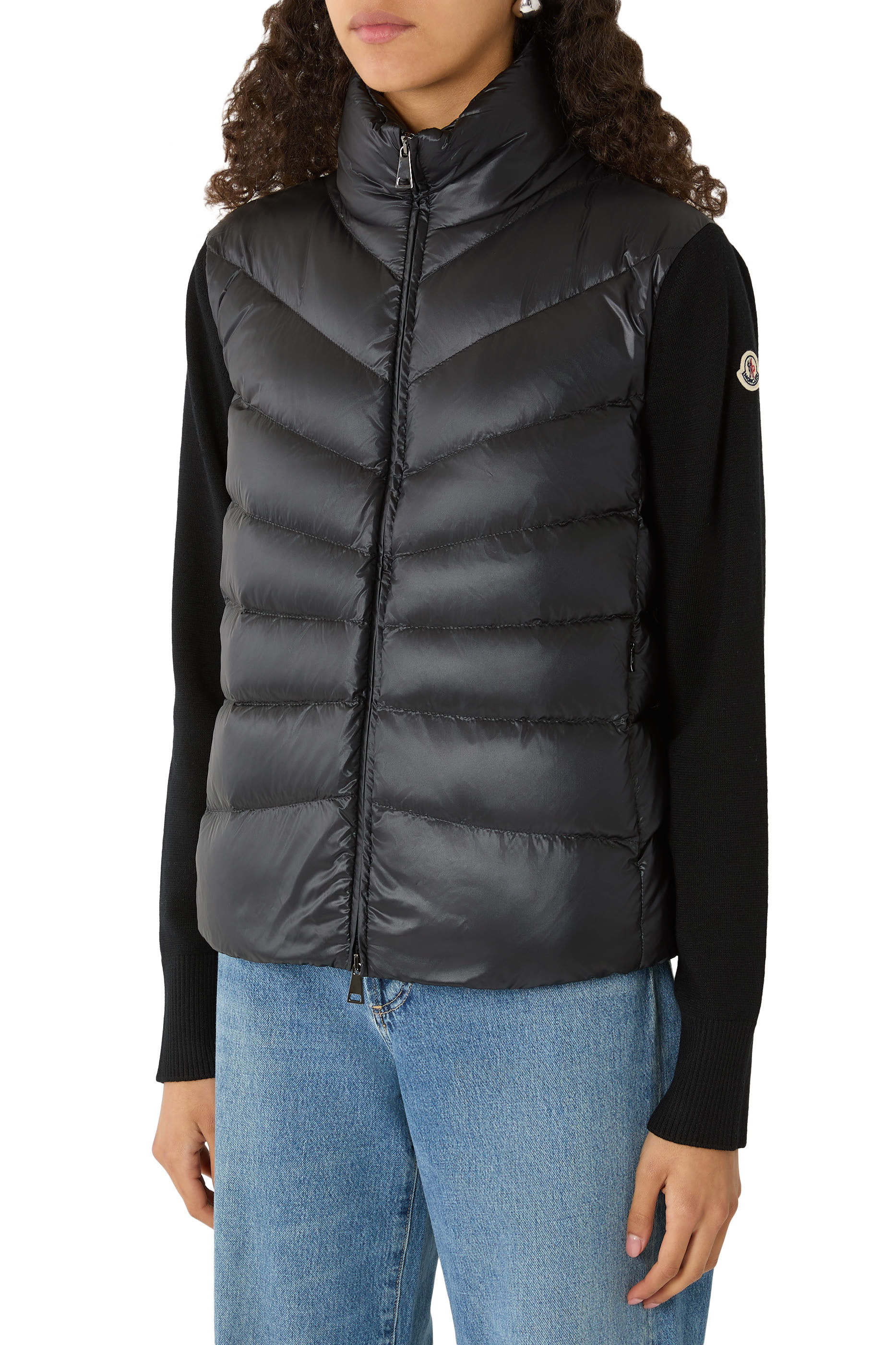 Padded Wool Tricot Cardigan