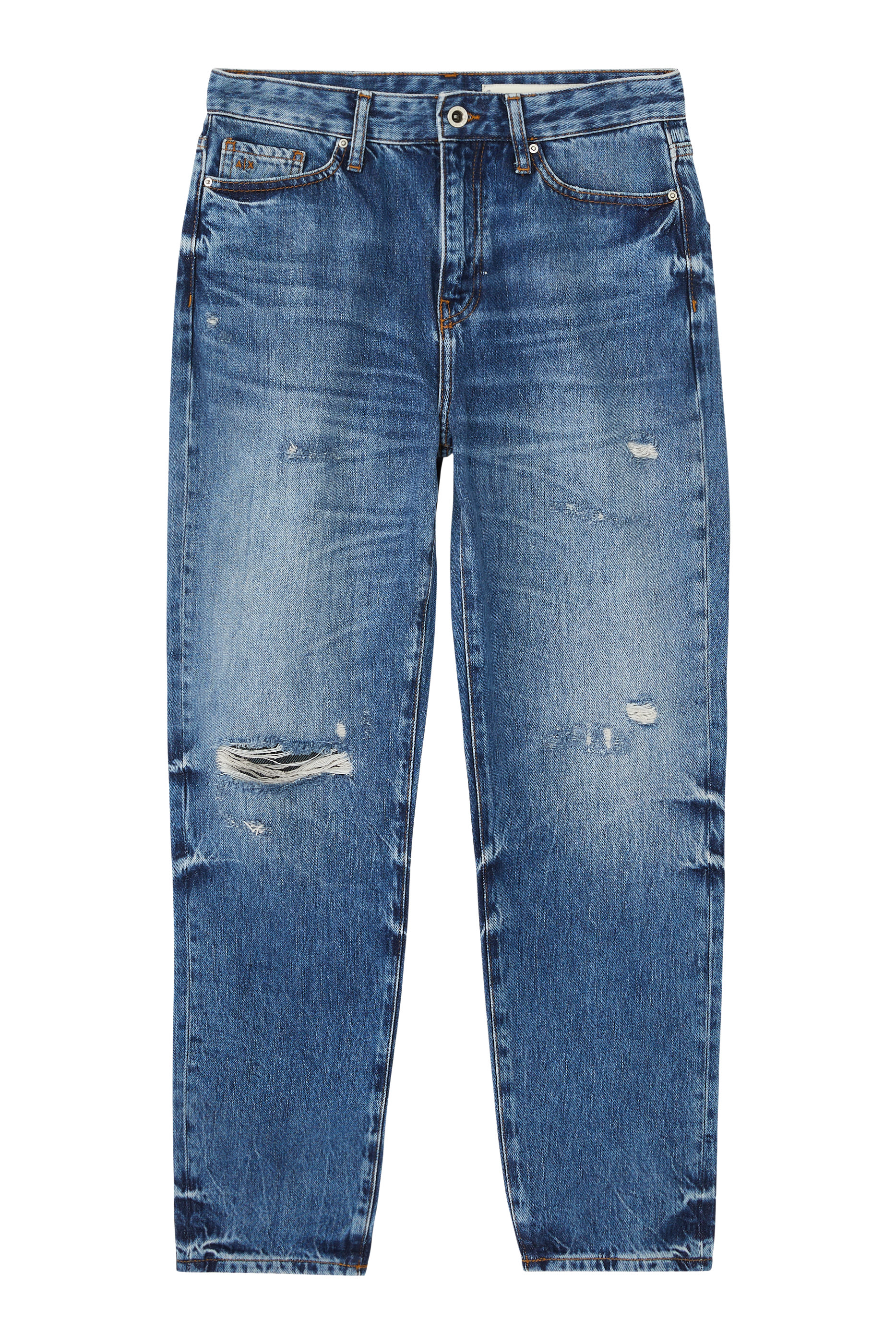 5-Pocket Cropped Boyfriend Jeans