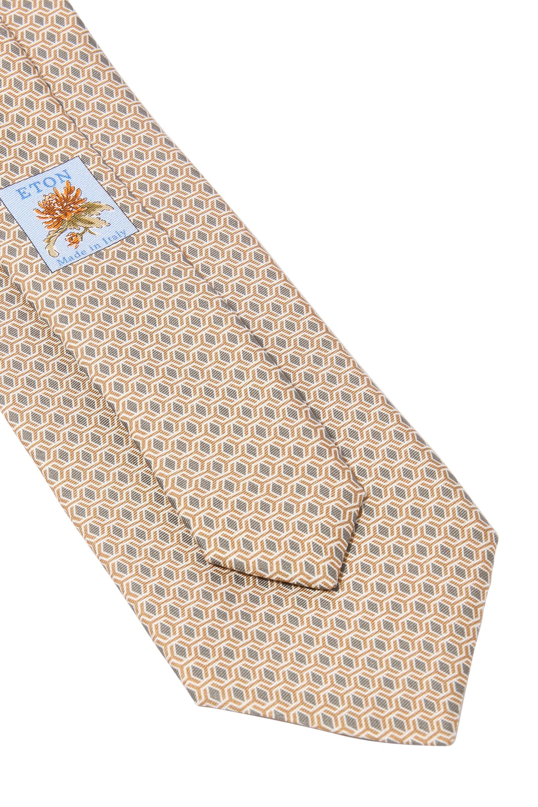 Geometric Print Silk Tie 