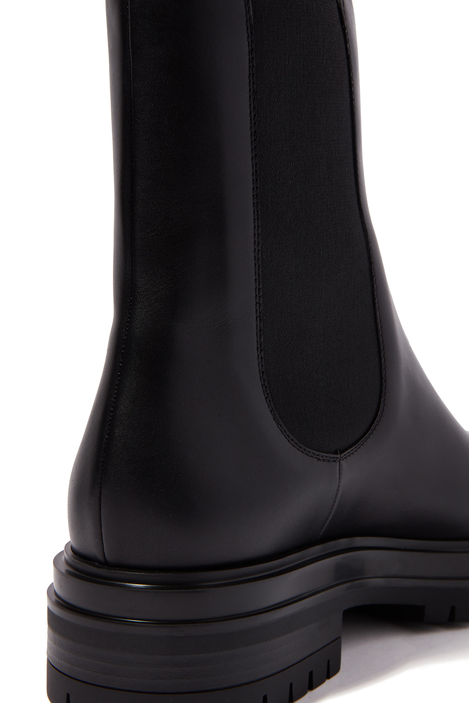 Chunky Chelsea Leather Boots