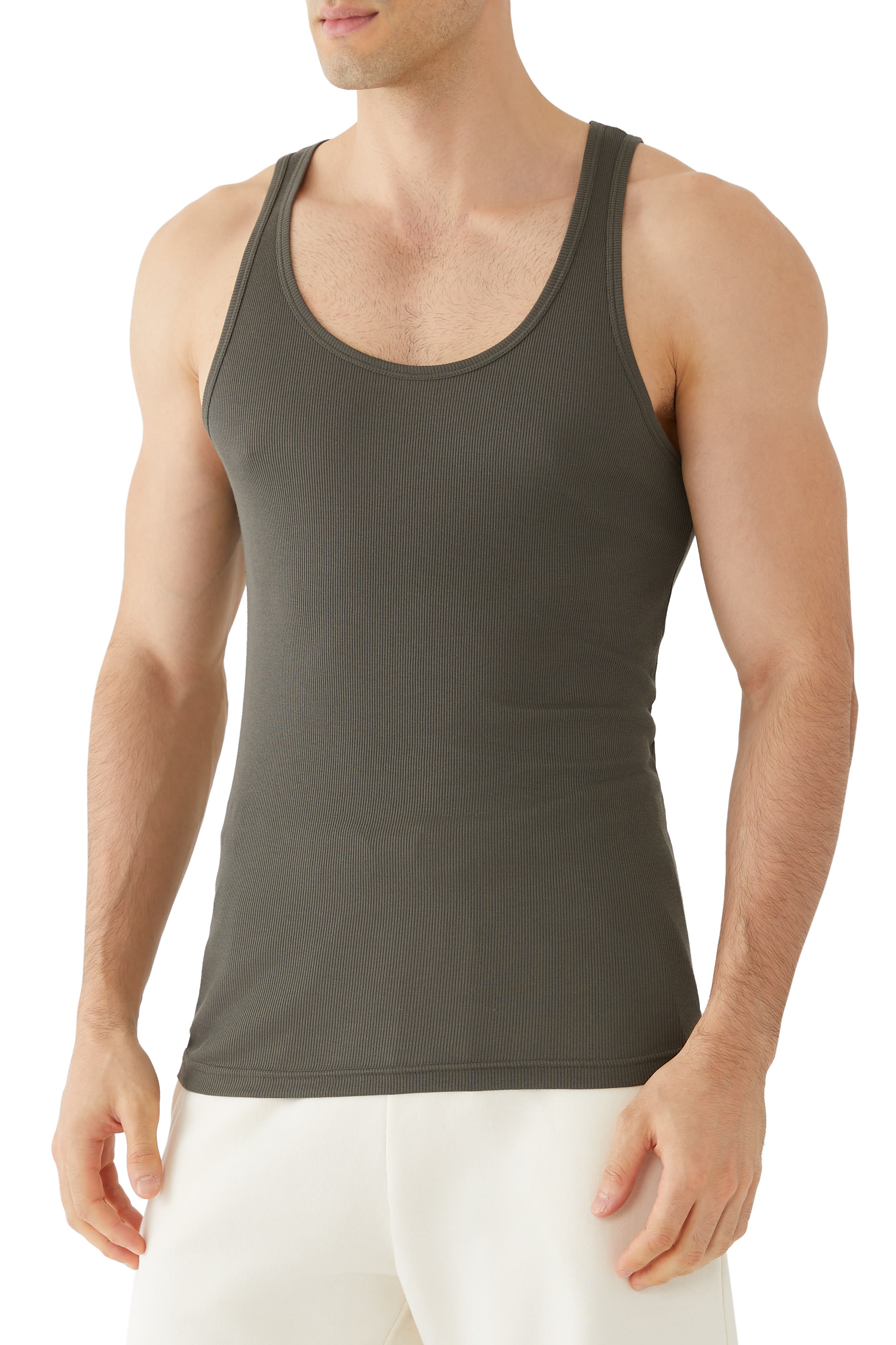 Ribbed Cotton-Modal Blend Tank Top