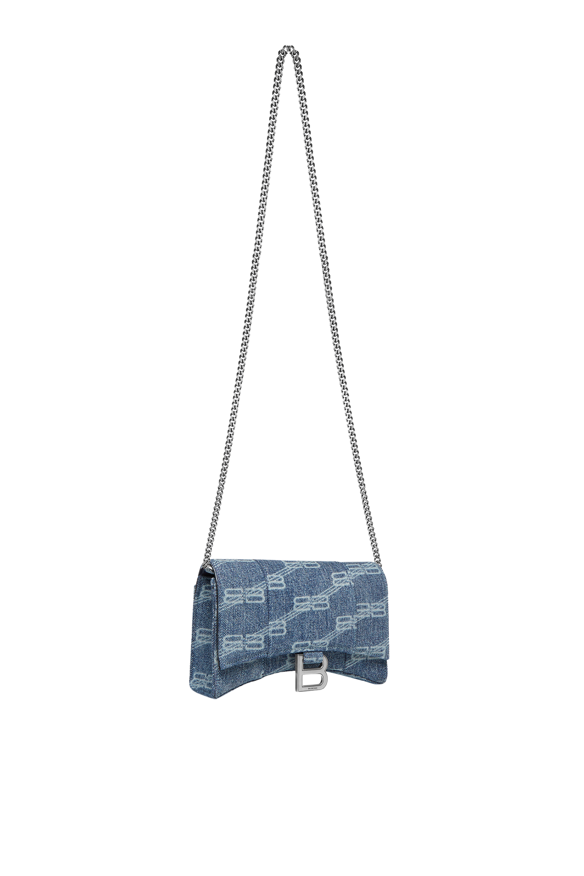 Denim Hourglass Wallet With Chain