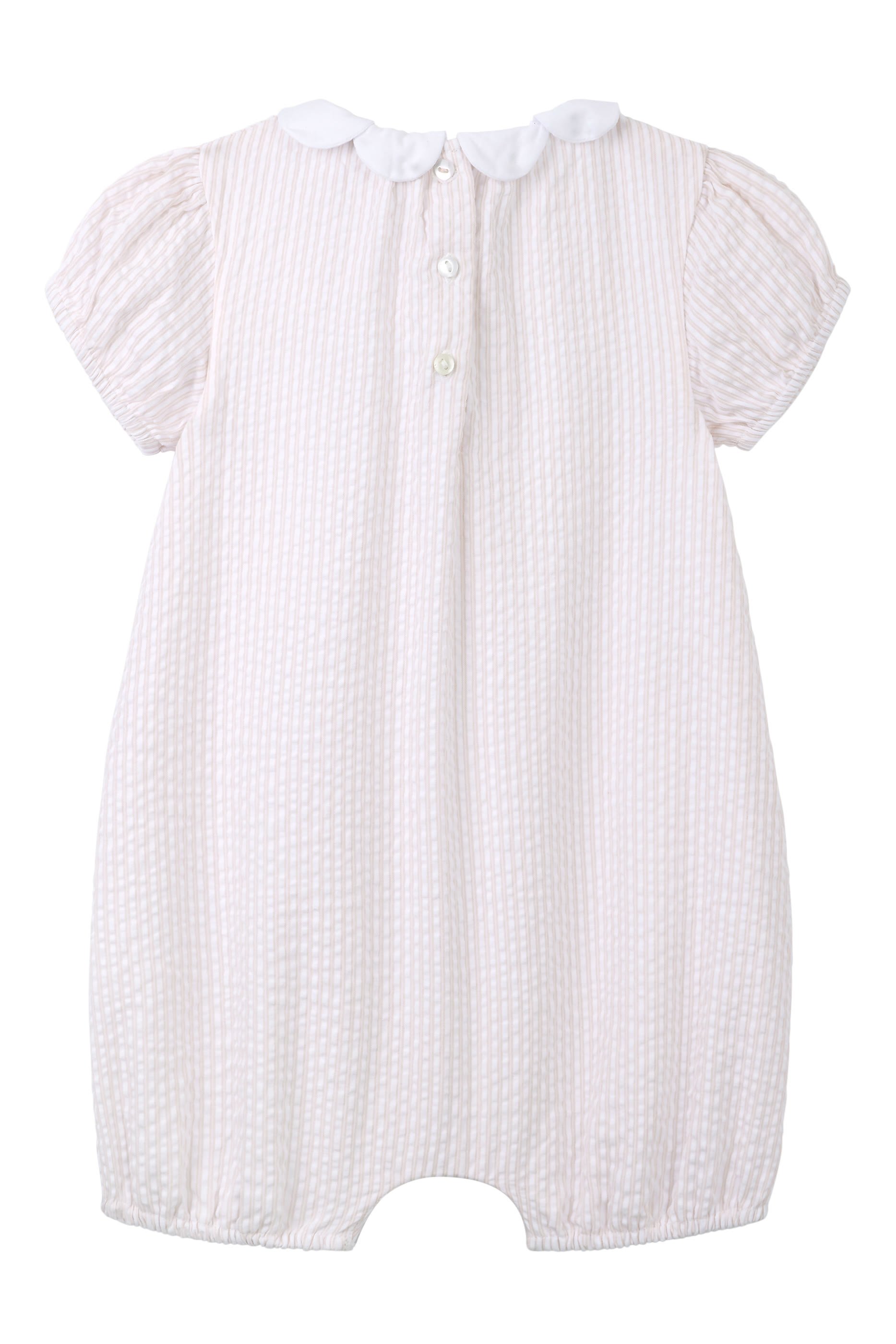 Kids Striped Seersucker Petal Collar Shorties