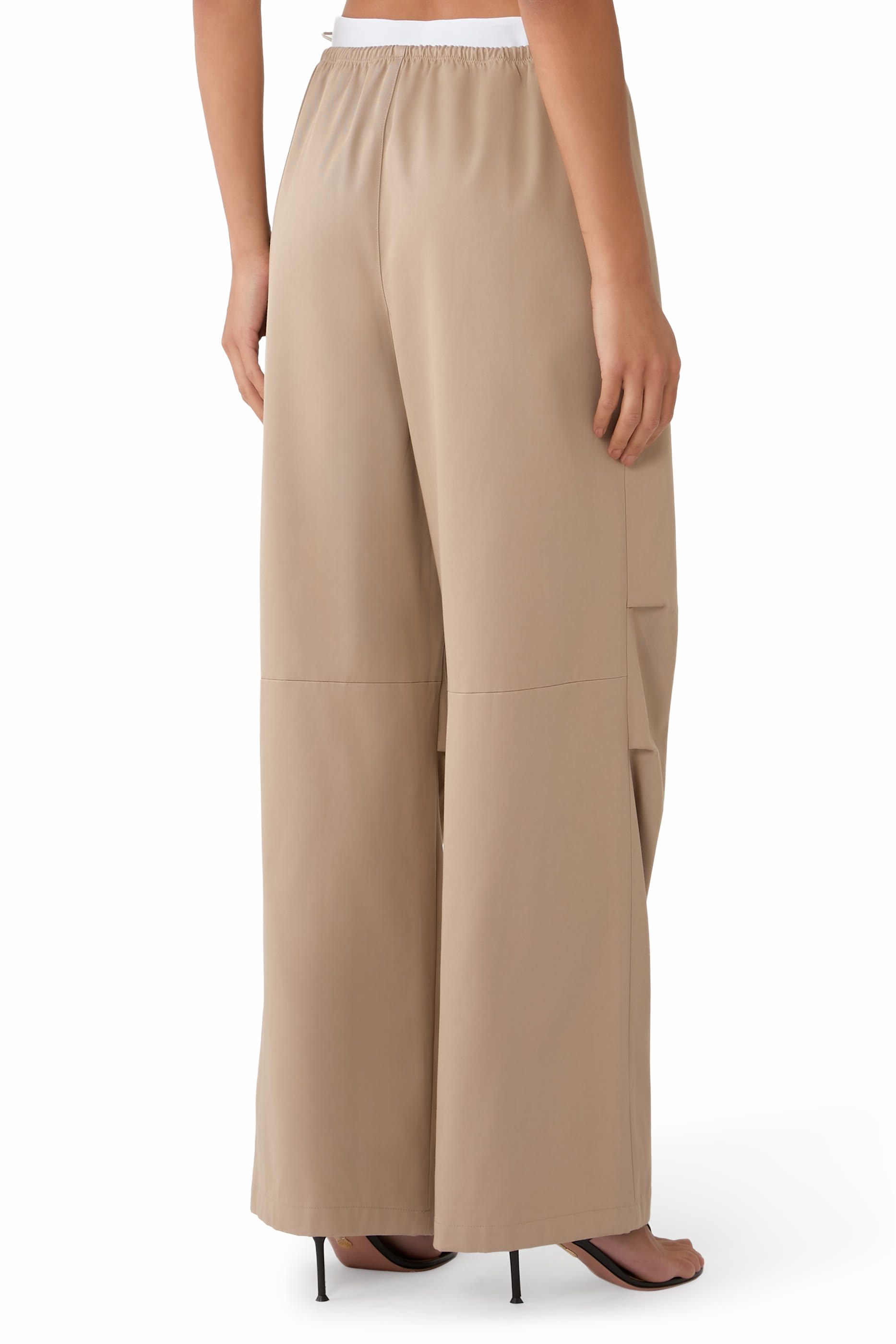 Mid-Rise Track Pants in Cotton Twill