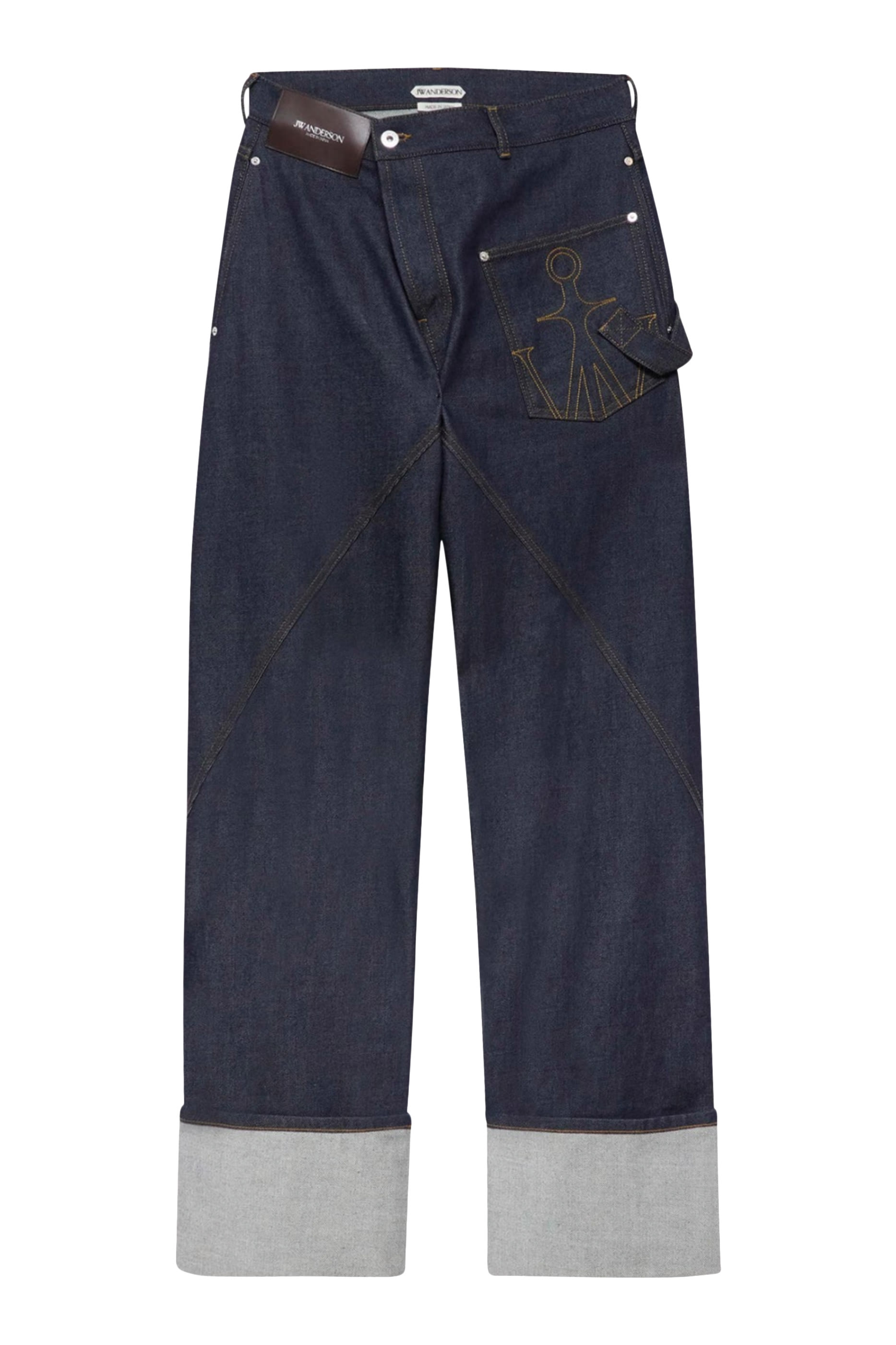 Twisted Turn-Up Workwear Denim Jeans