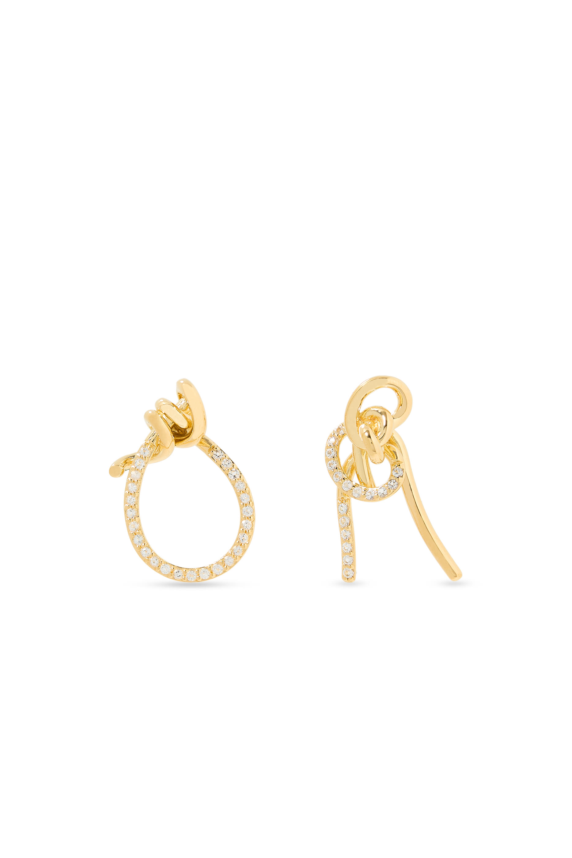 Notsobig Earrings, 18K Yellow Gold Vermeil on Recycled Sterling Silver & White Topaz