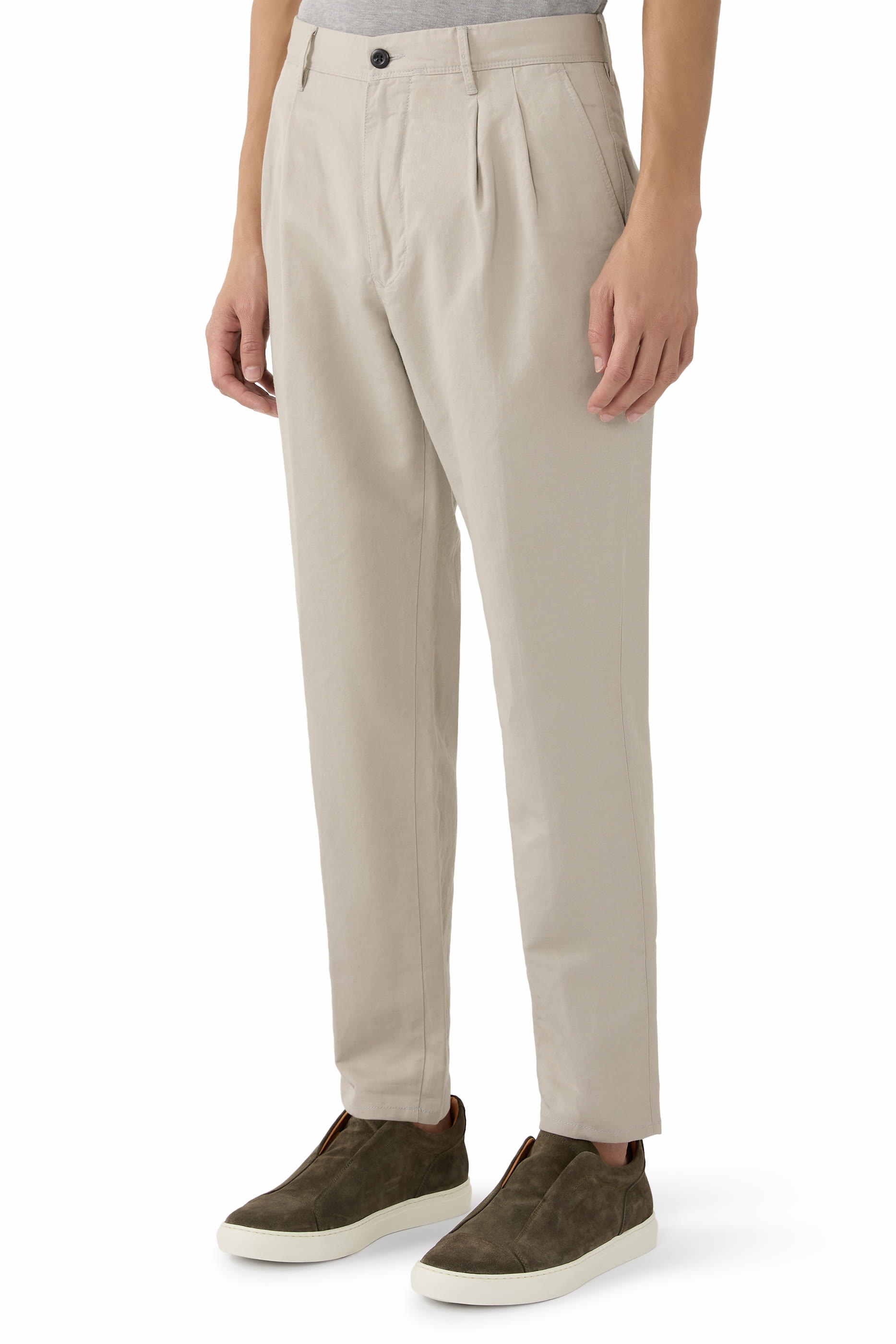 Tapered Fit Summer Satin Trousers