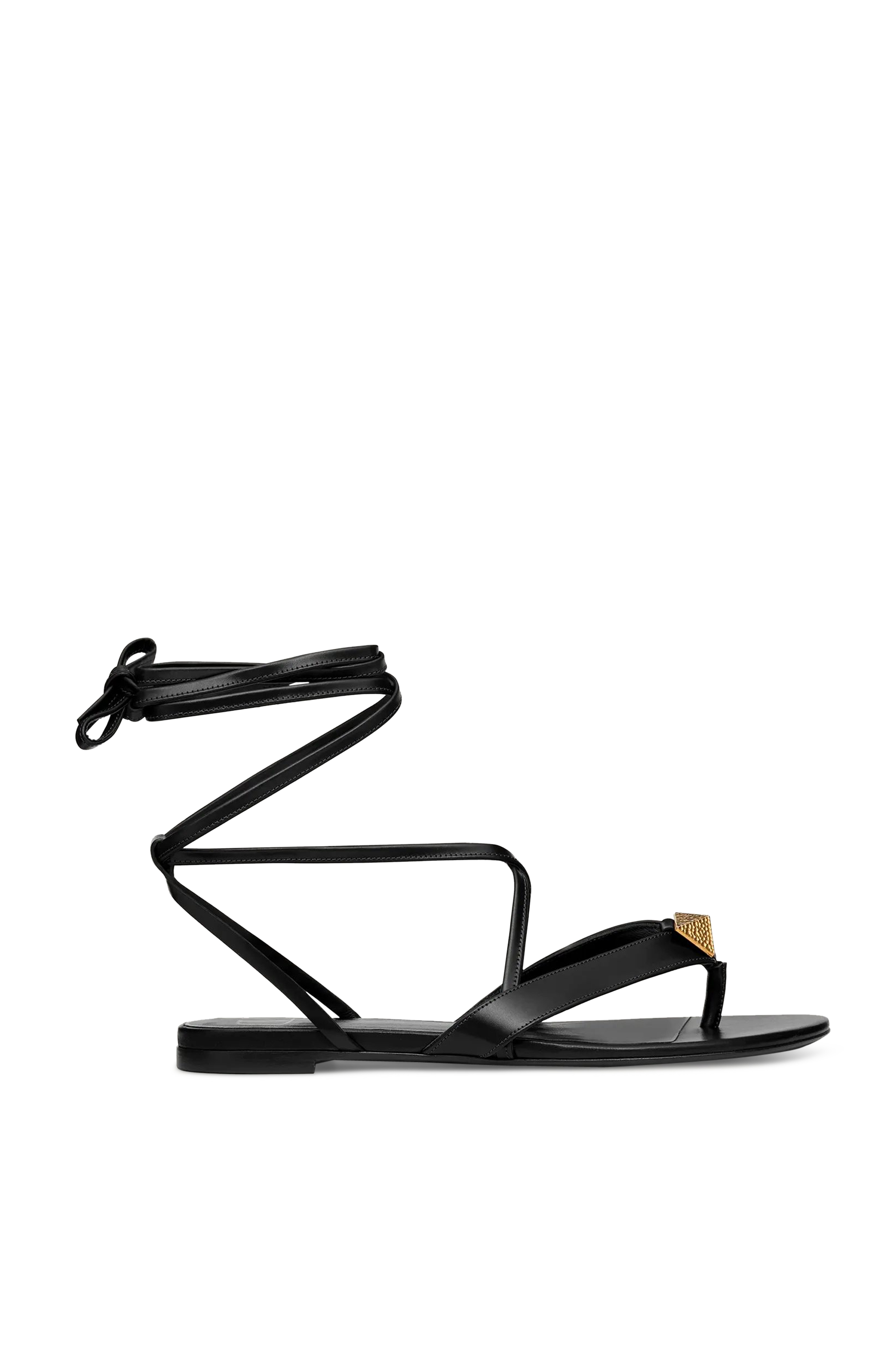 Rockstud Flat Leather Wrap Sandals