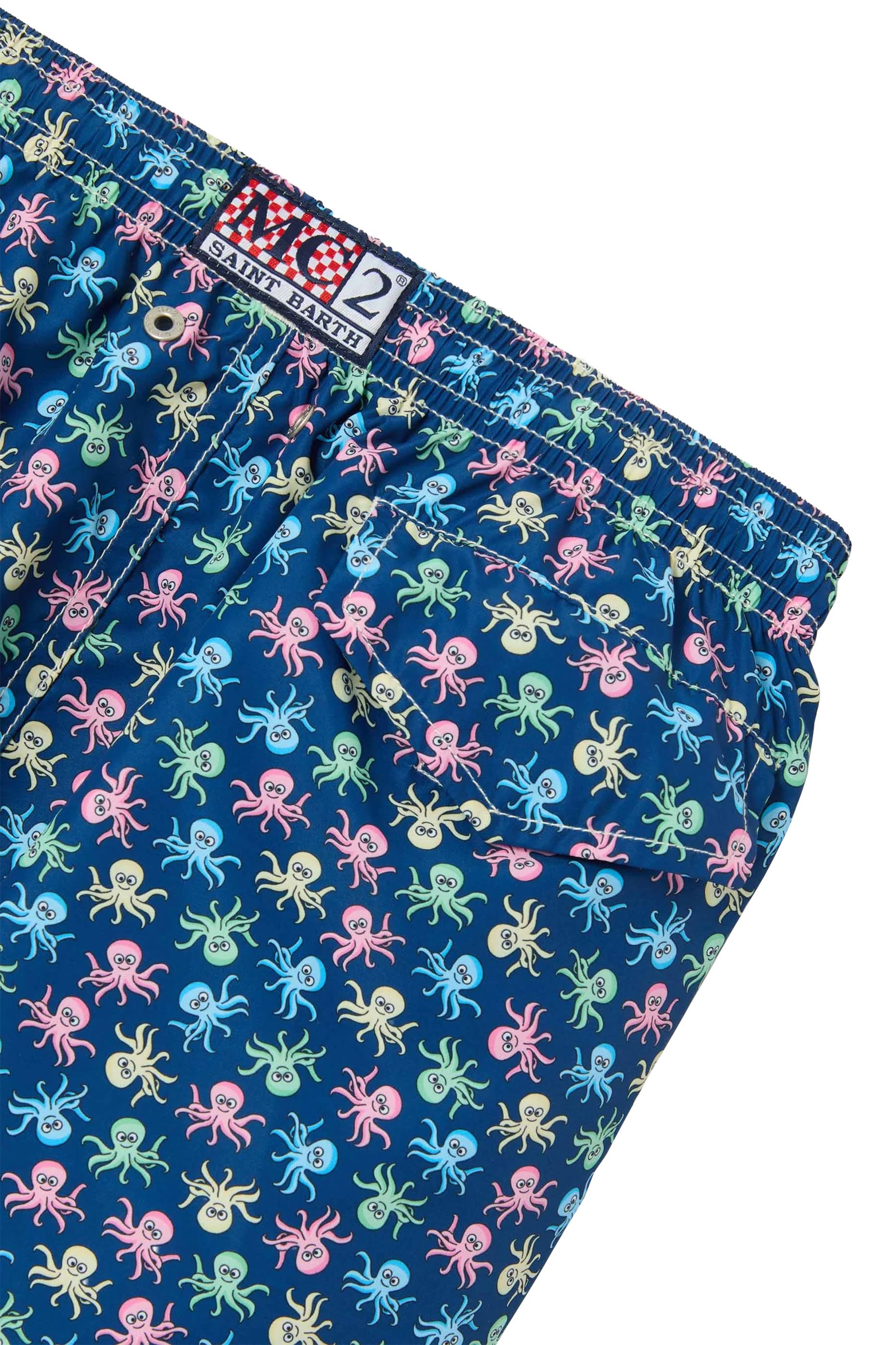Kids Jean Lighting Swim Shorts with All-Over Octopus Print 