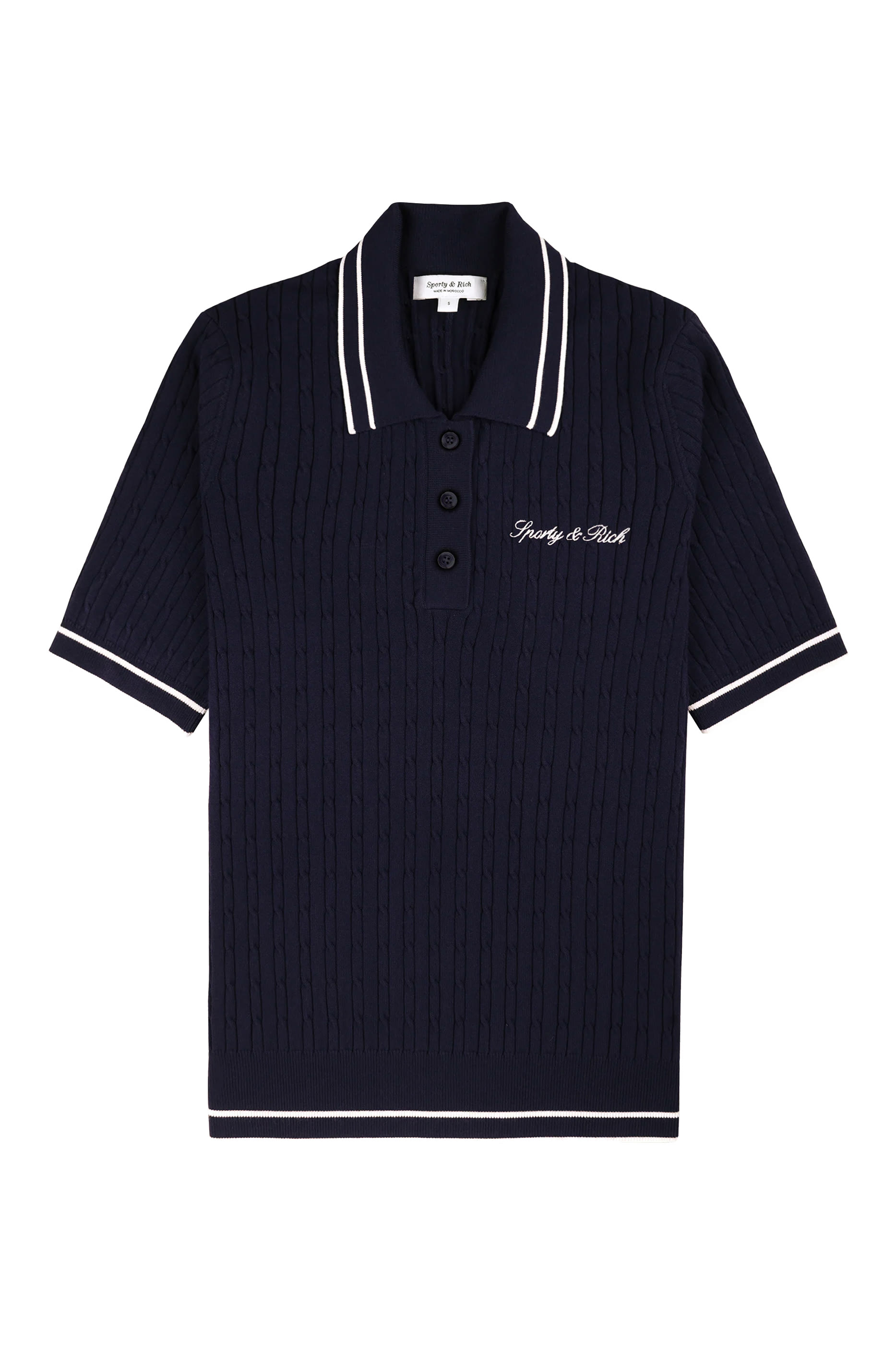  Signature Logo Mini Cable Polo T-Shirt 