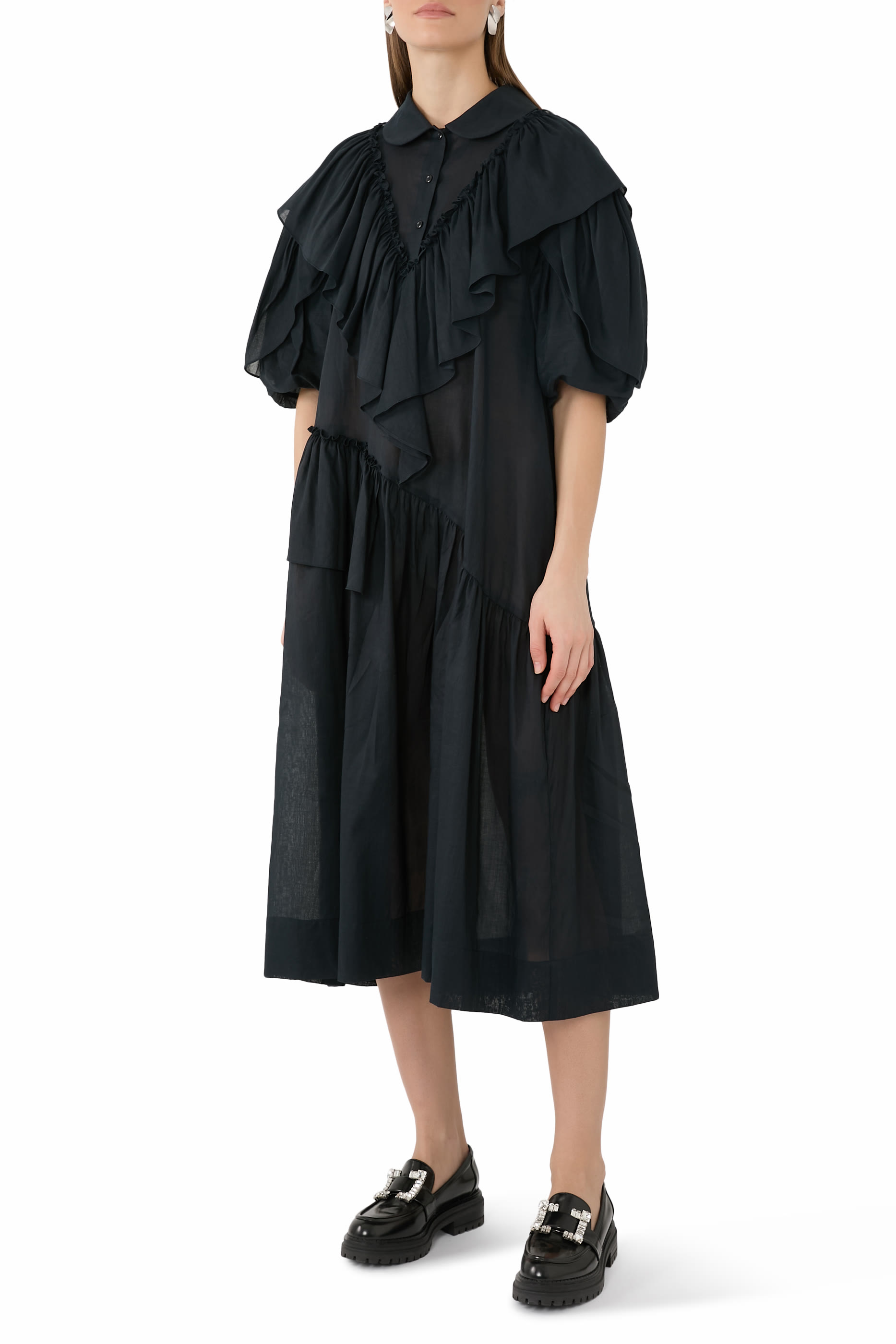 Petal Sleeve Ruffle Dress