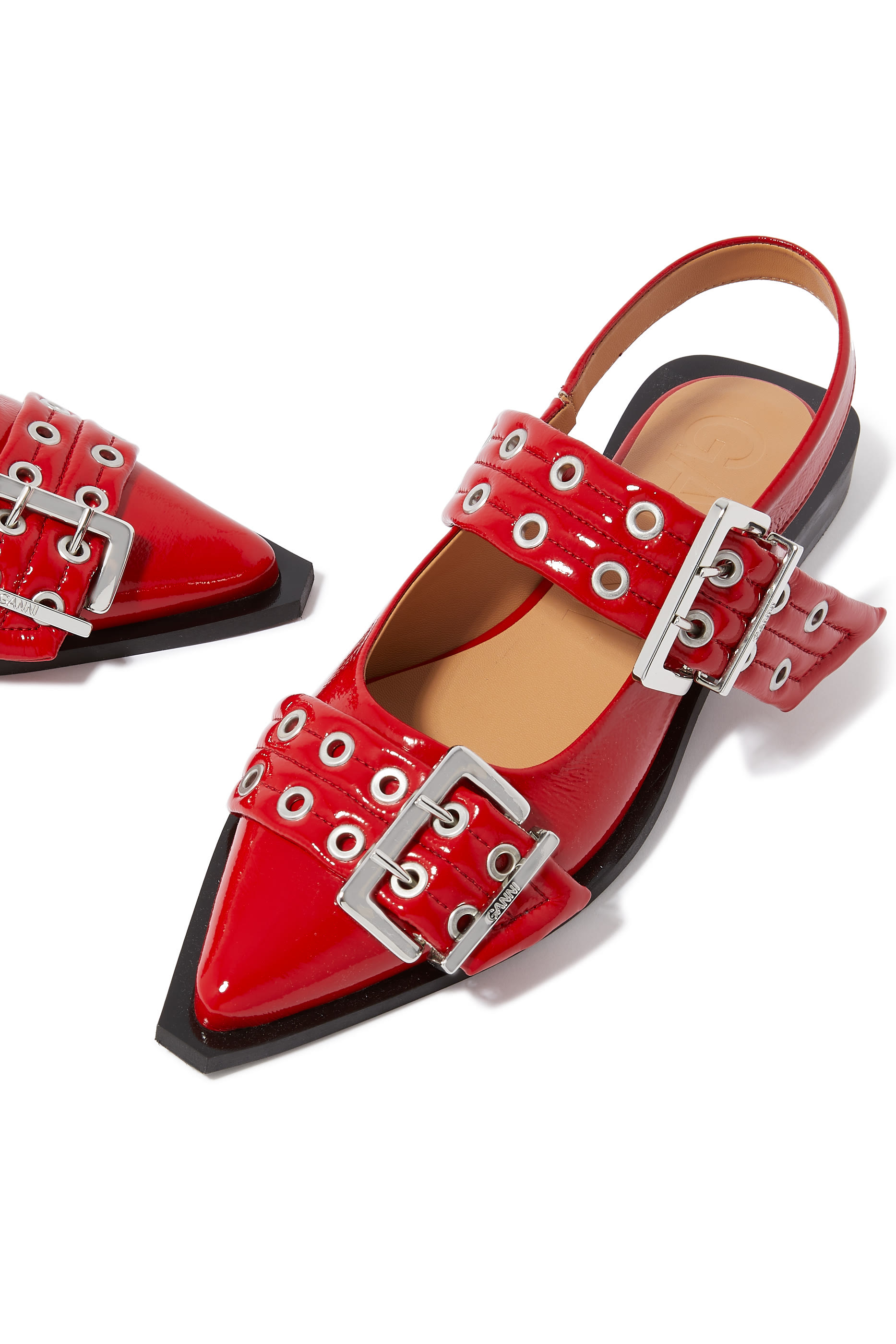 Wide Welt Buckle Ballerinas