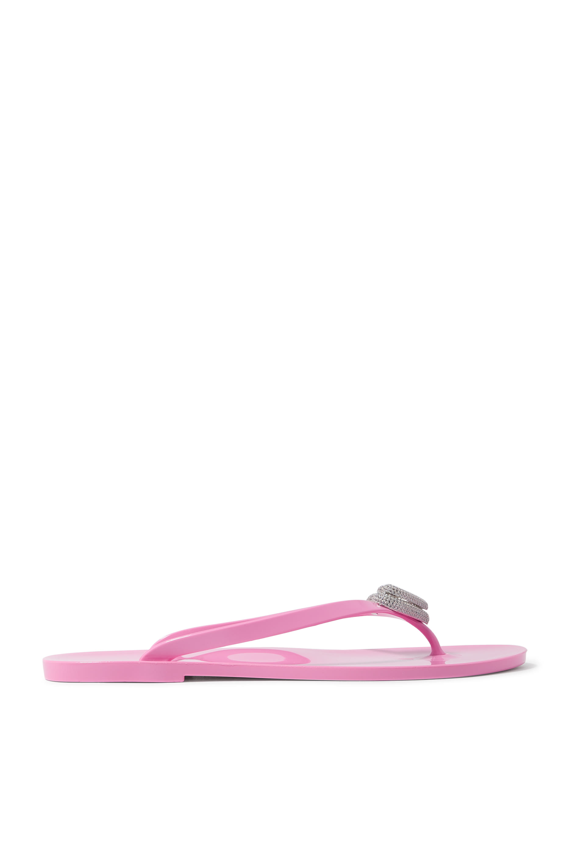 Double Heart Thong Flip Flops