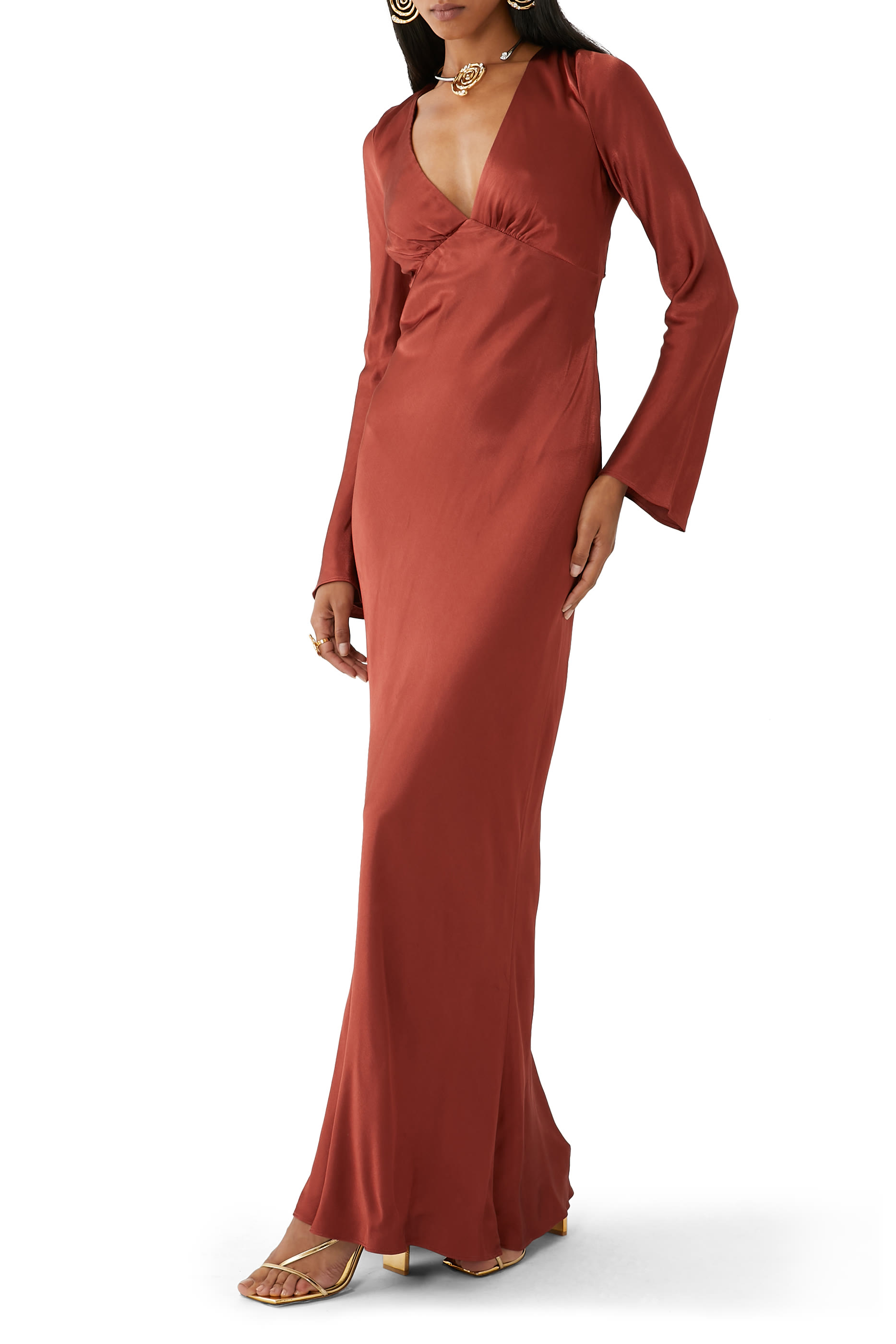 Lino Open Back Tie Maxi Dress