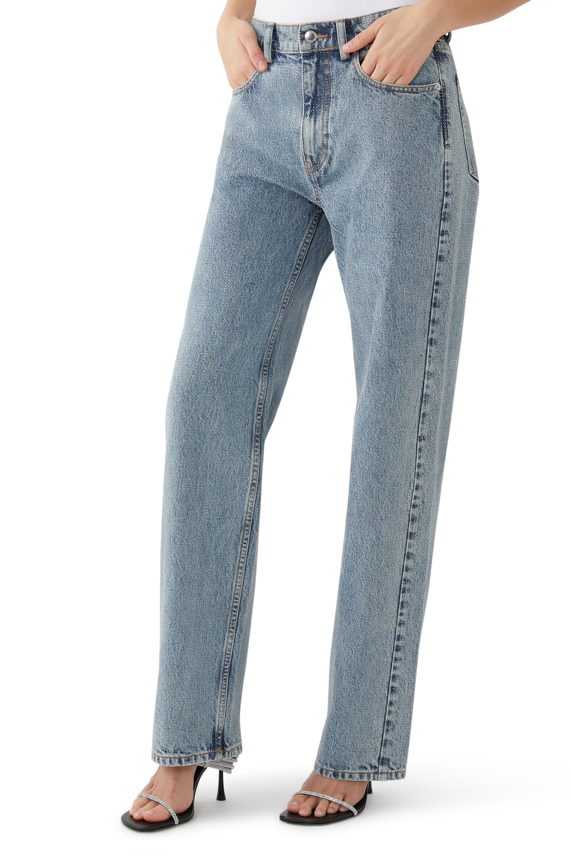 Straight Leg Denim Jeans
