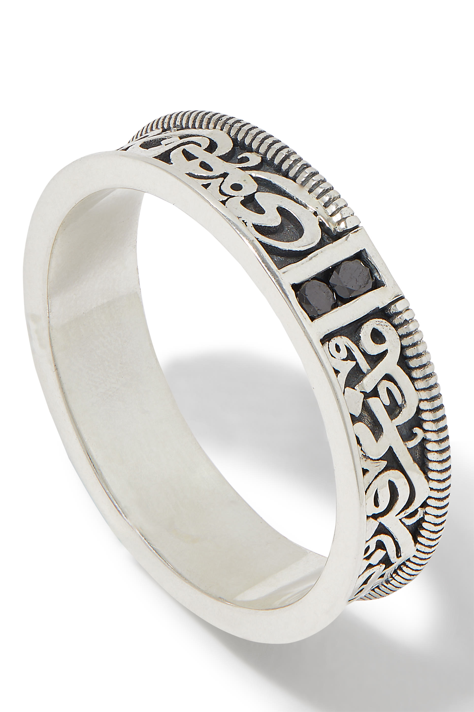 Calligraphy Band, Sterling Silver