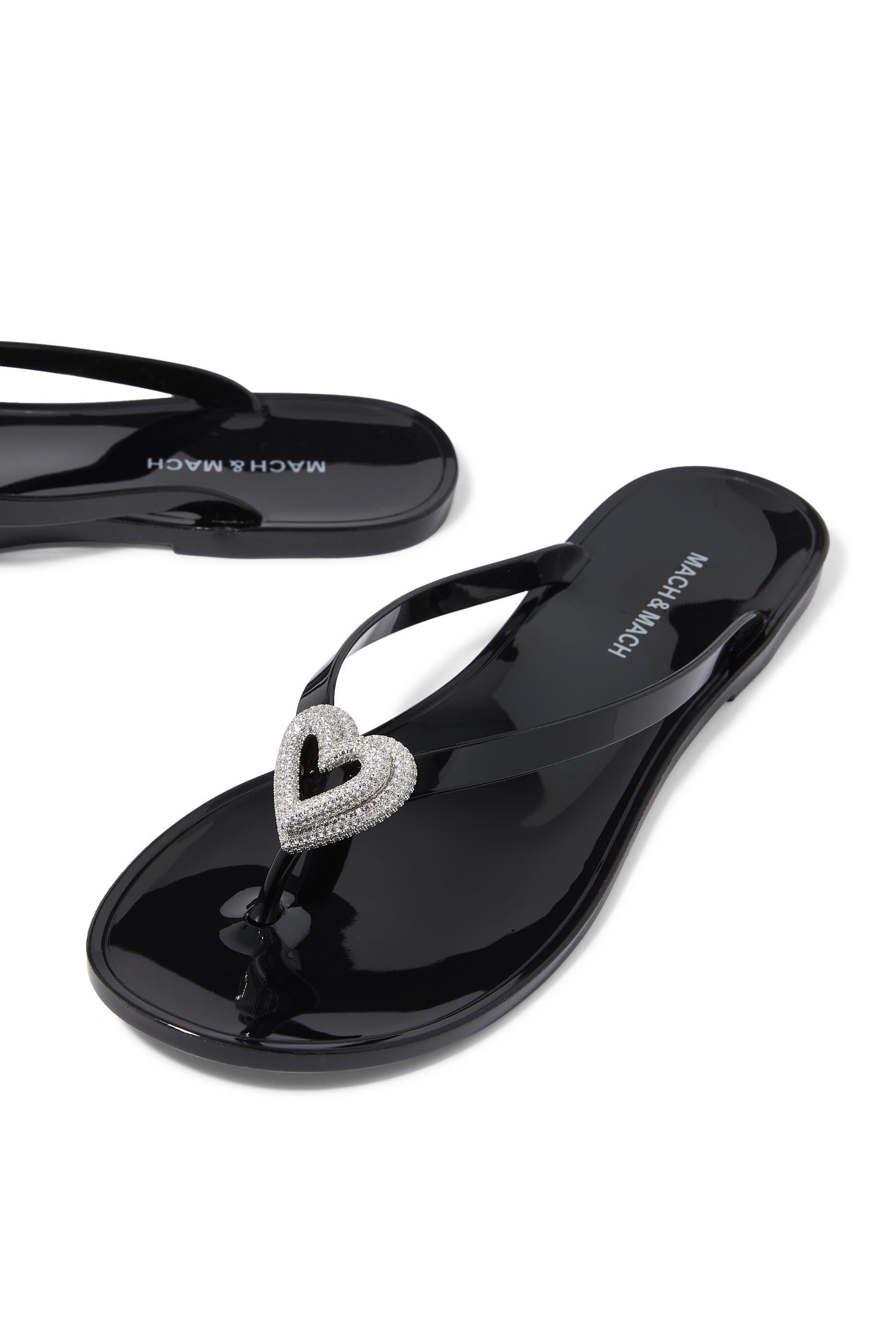 Double Heart Thong Flip Flops