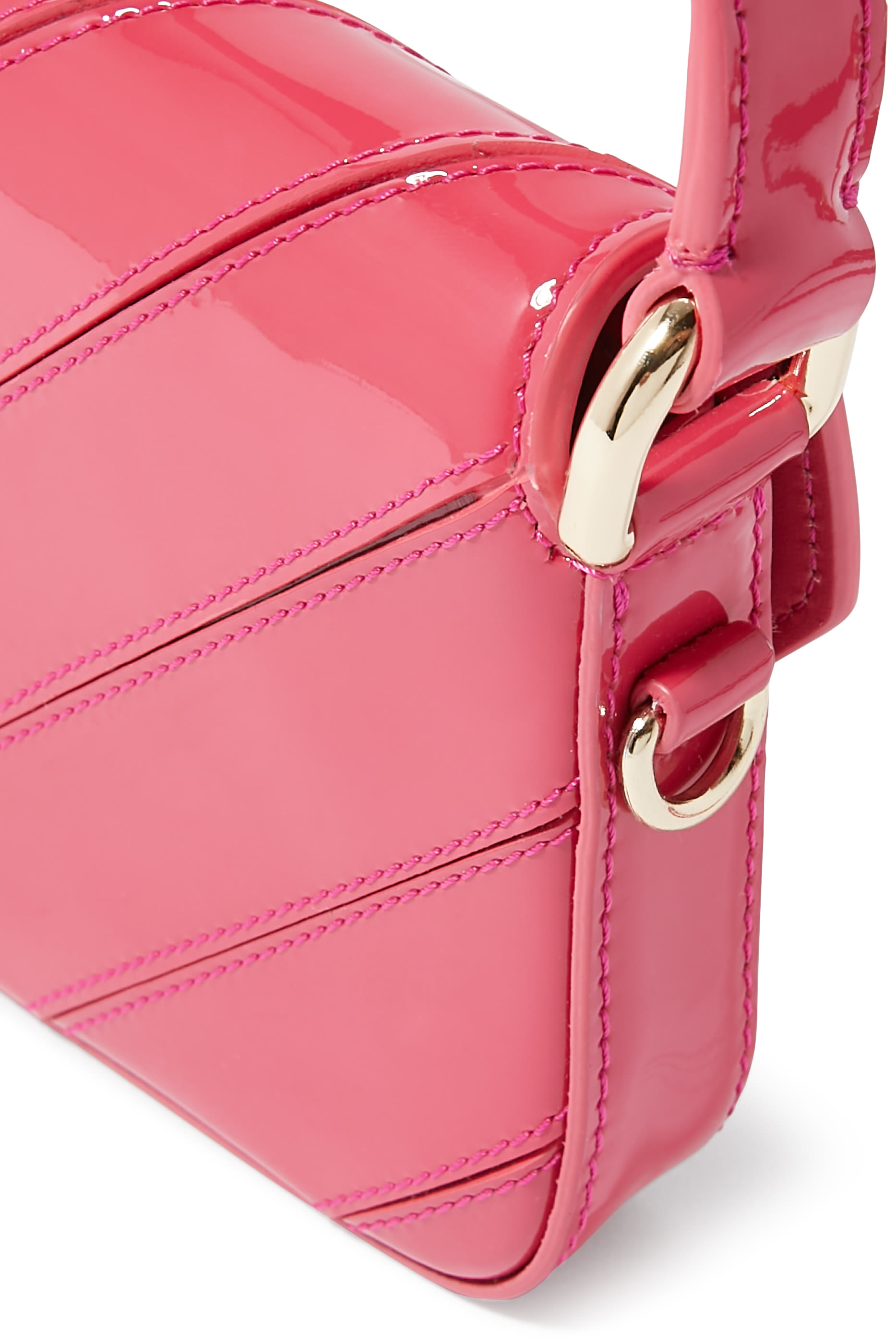 Small Wave Patent Leather Shoulder Bag