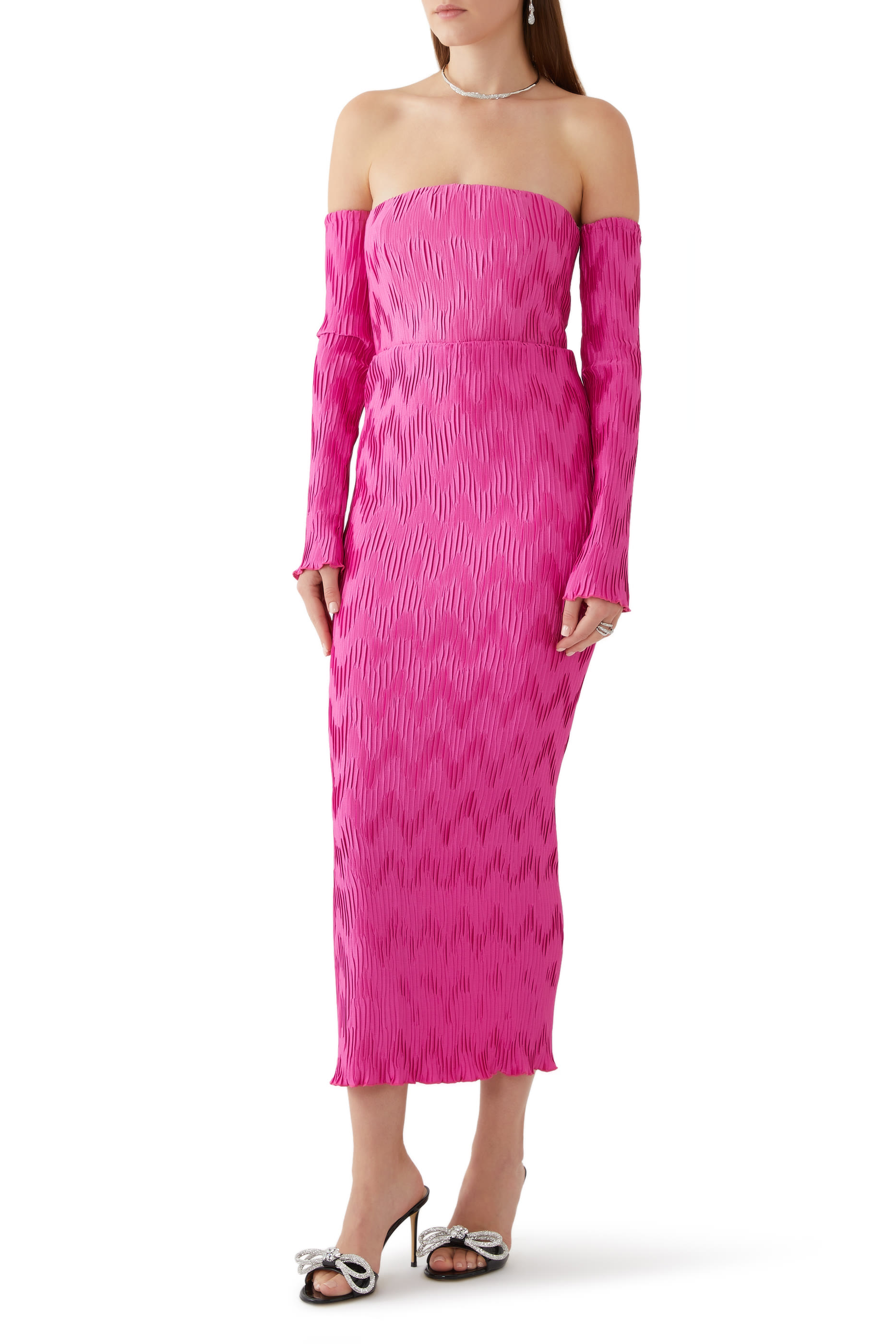 Affaire Pleated Midi Dress