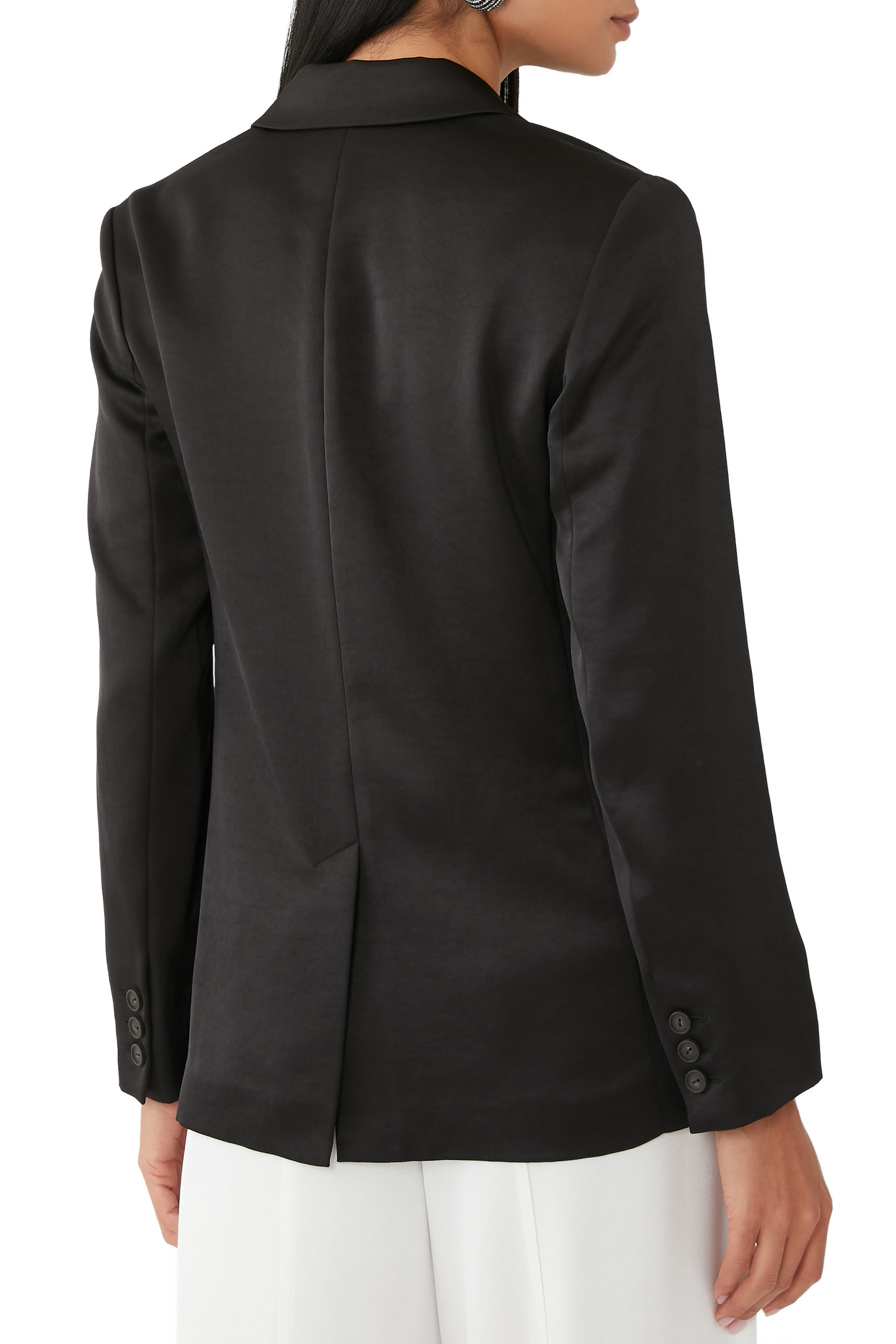 Fluid Satin Boyfriend Blazer