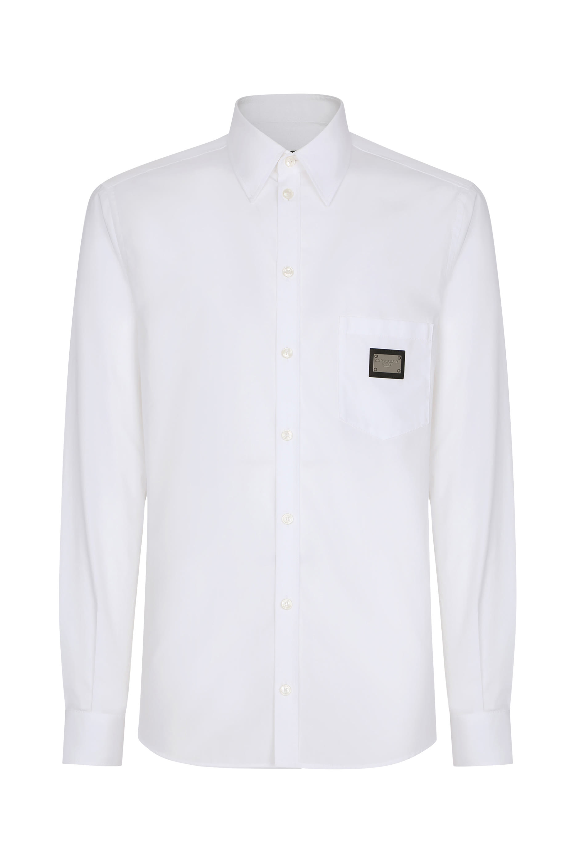 Logo Tag Cotton Shirt